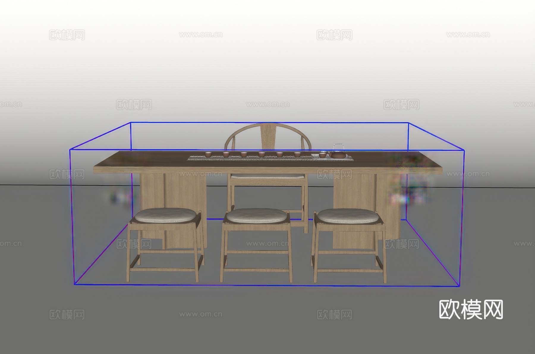 茶桌椅su模型