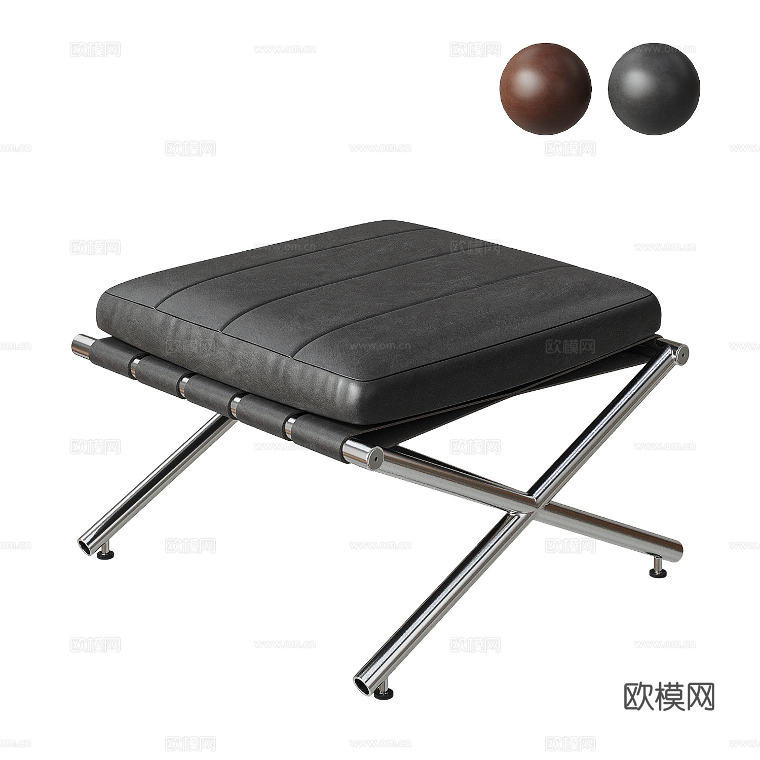 现代包豪斯凳子 皮革凳子su模型
