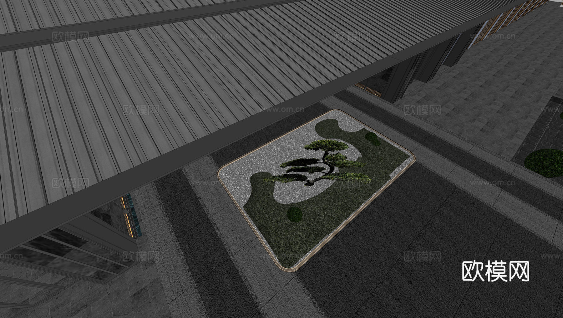 小区住宅大门入口 小区入户门 酒店式门楼 售楼处景观大门 喷su模型