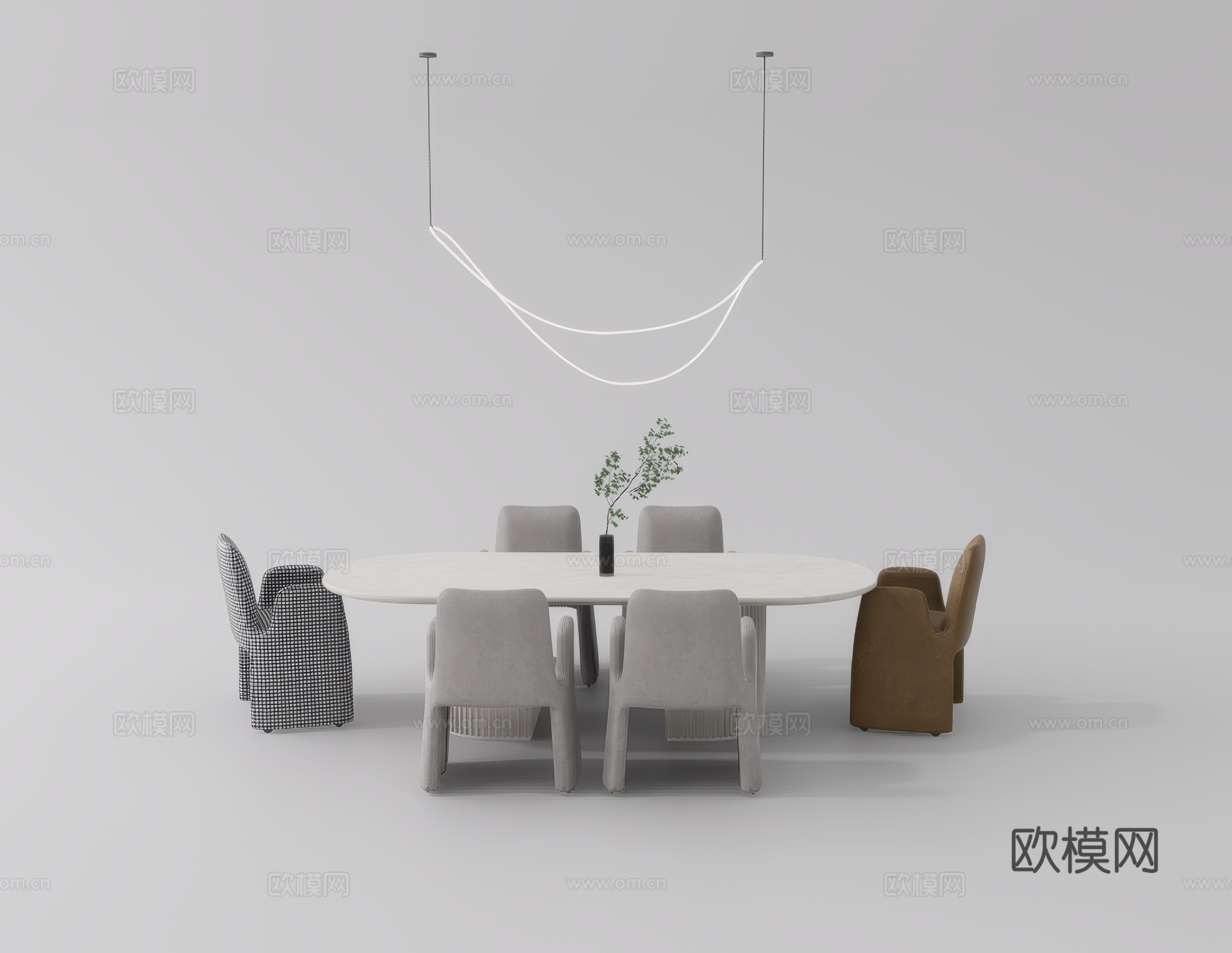 休闲桌椅su模型