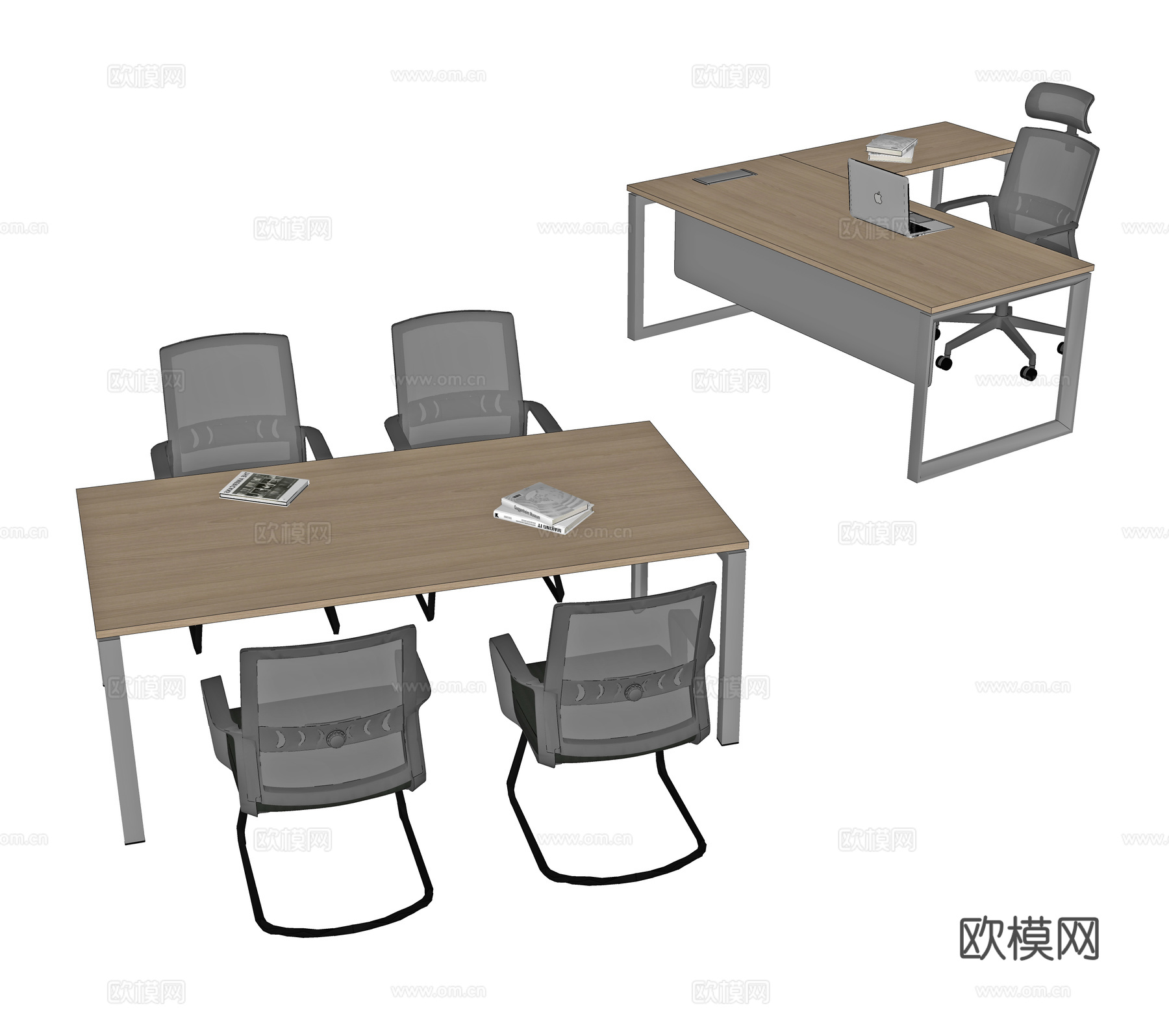 现代办公桌椅 办公桌 会议桌 洽谈桌 餐桌 班台 经理桌 主su模型