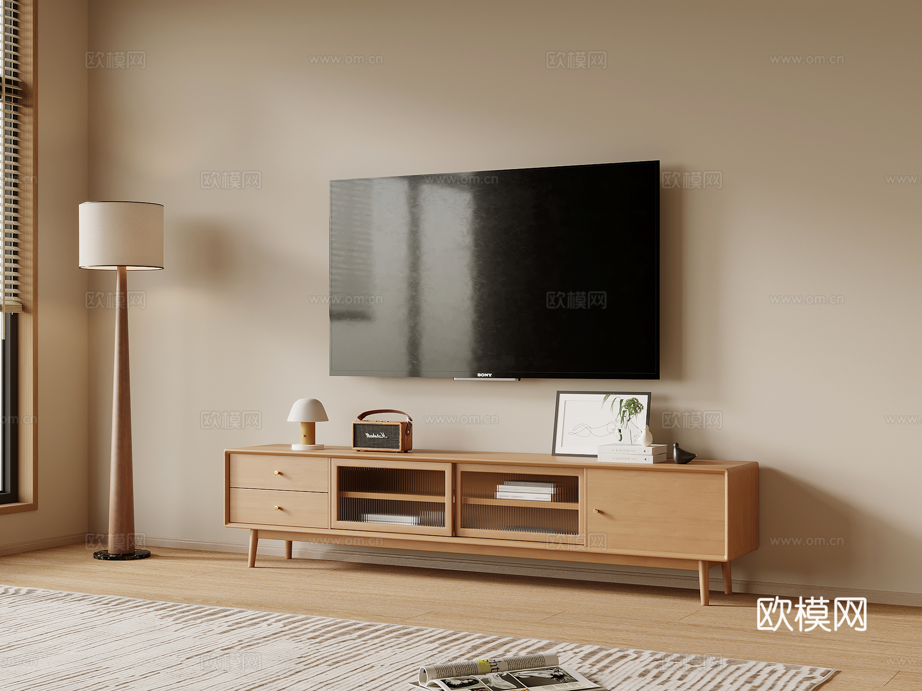 侘寂风电视柜su模型