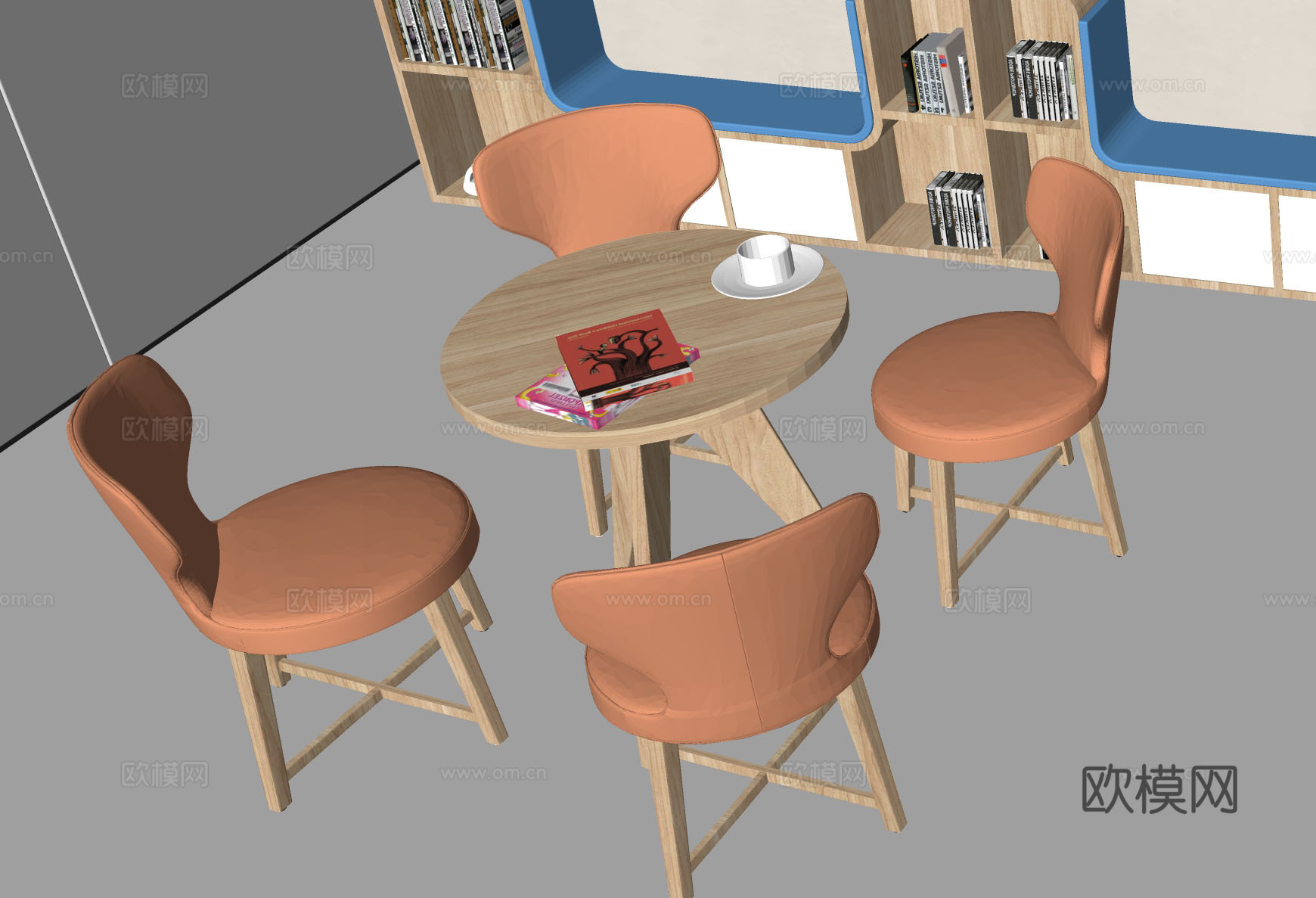 洽谈桌椅 现代简约桌椅 休闲桌椅组合 家居软装 办公家具su模型