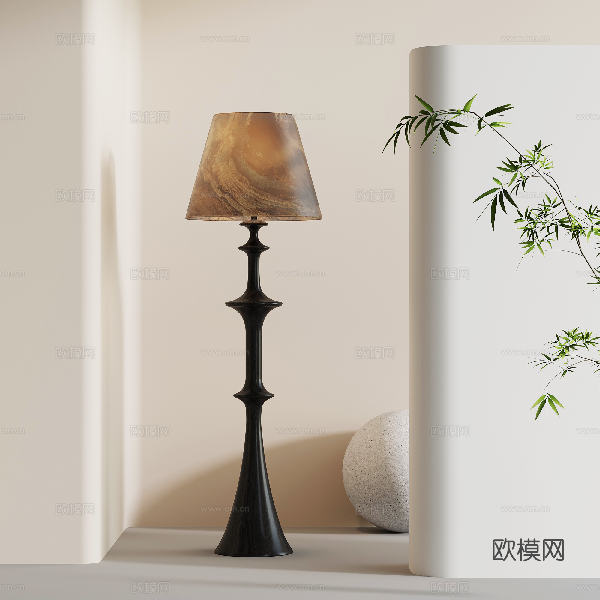 现代意式落地灯su模型