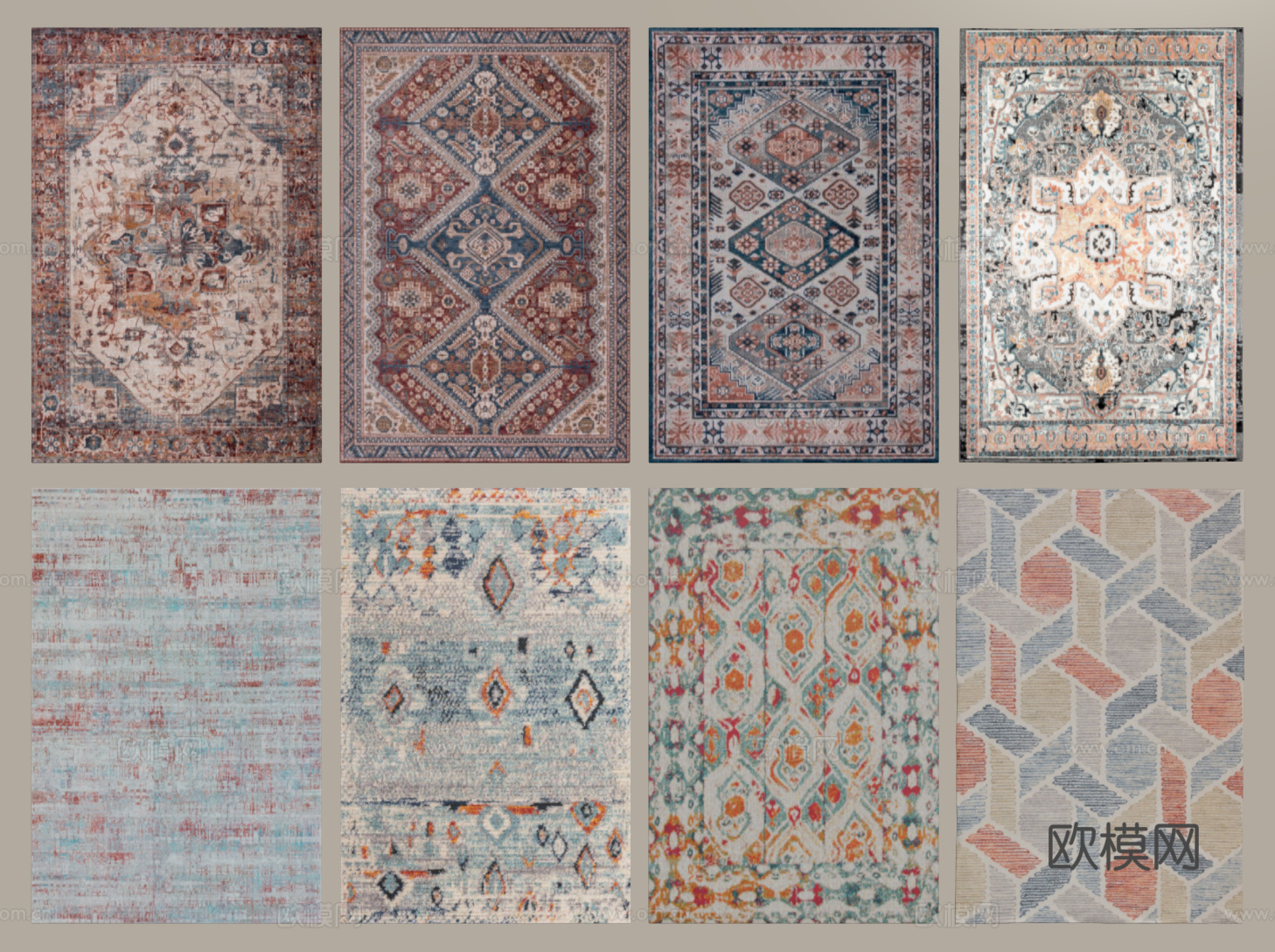 意式简约地毯 方形地毯 布艺地毯 客厅地毯 艺术地毯su模型