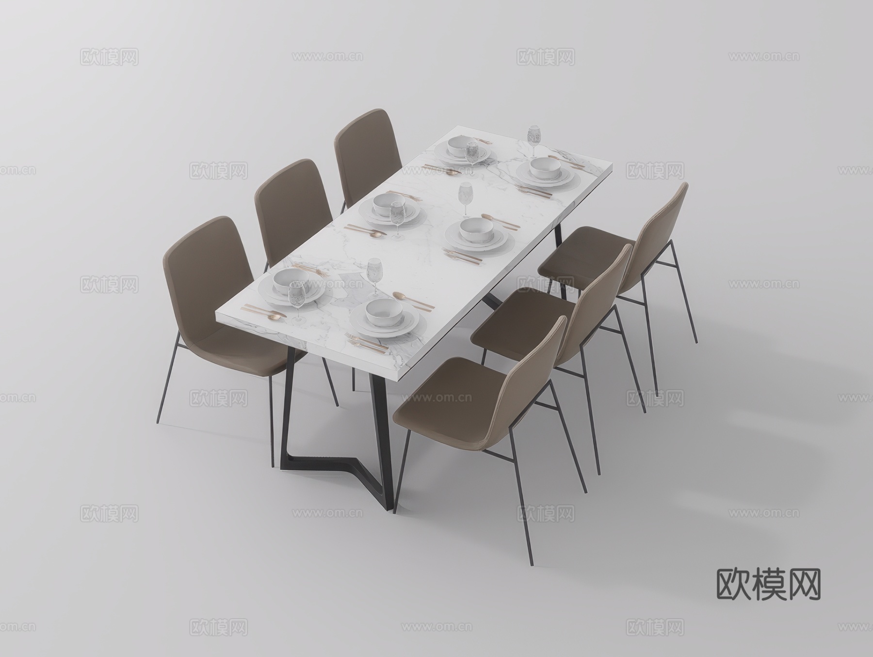 休闲桌椅su模型