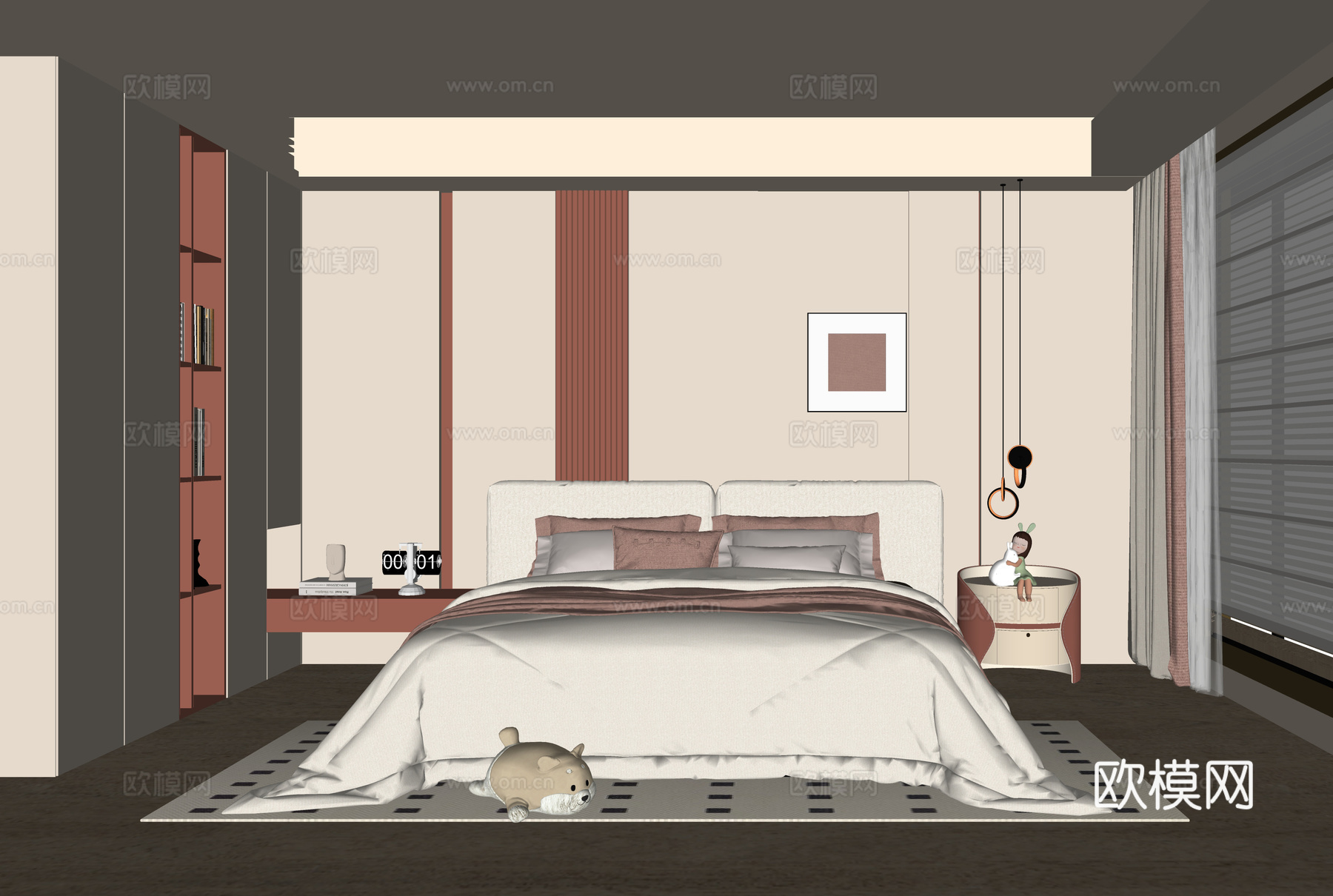 现代女孩房 女儿房 儿童房su模型