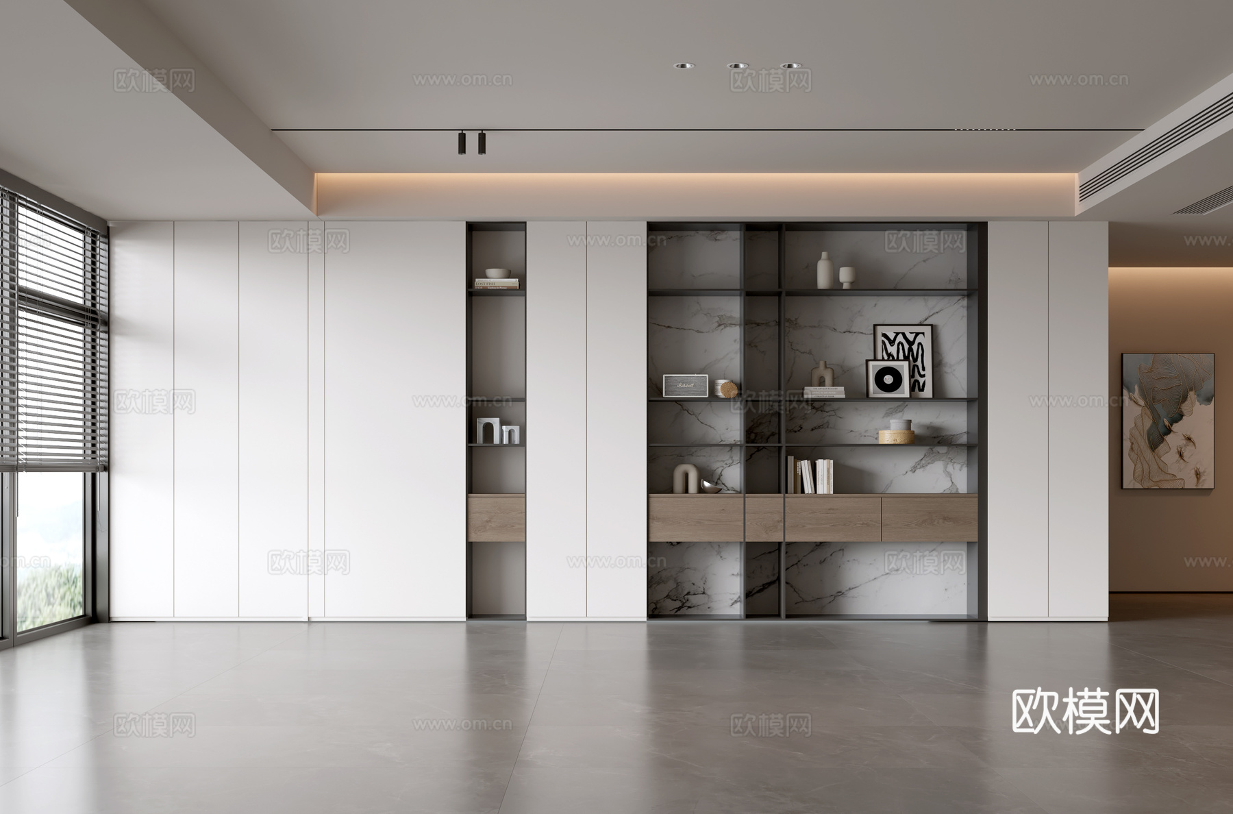 现代客厅 沙发背景墙 轻奢客厅 装饰柜 客厅背景su模型