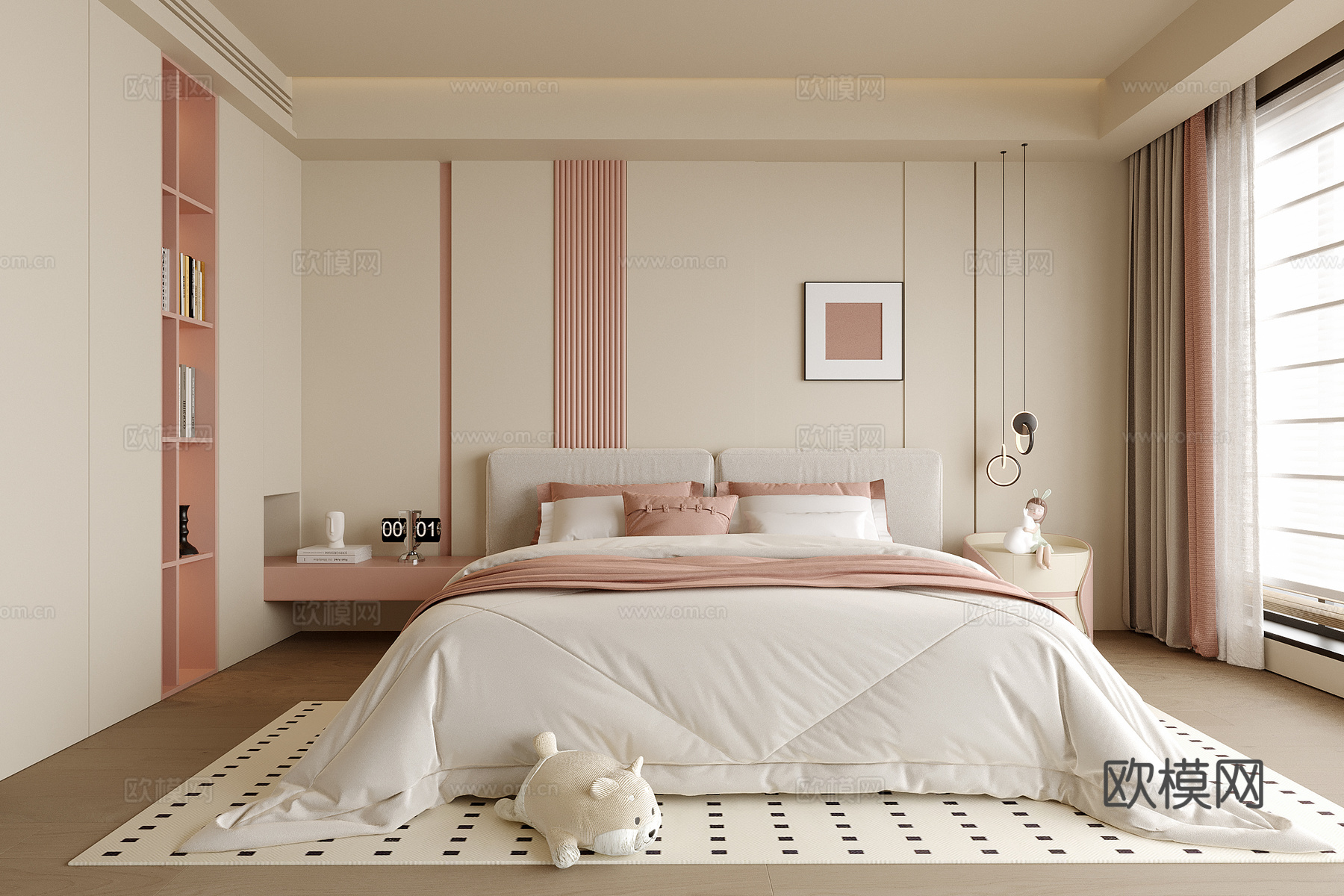 现代女孩房 女儿房 儿童房su模型