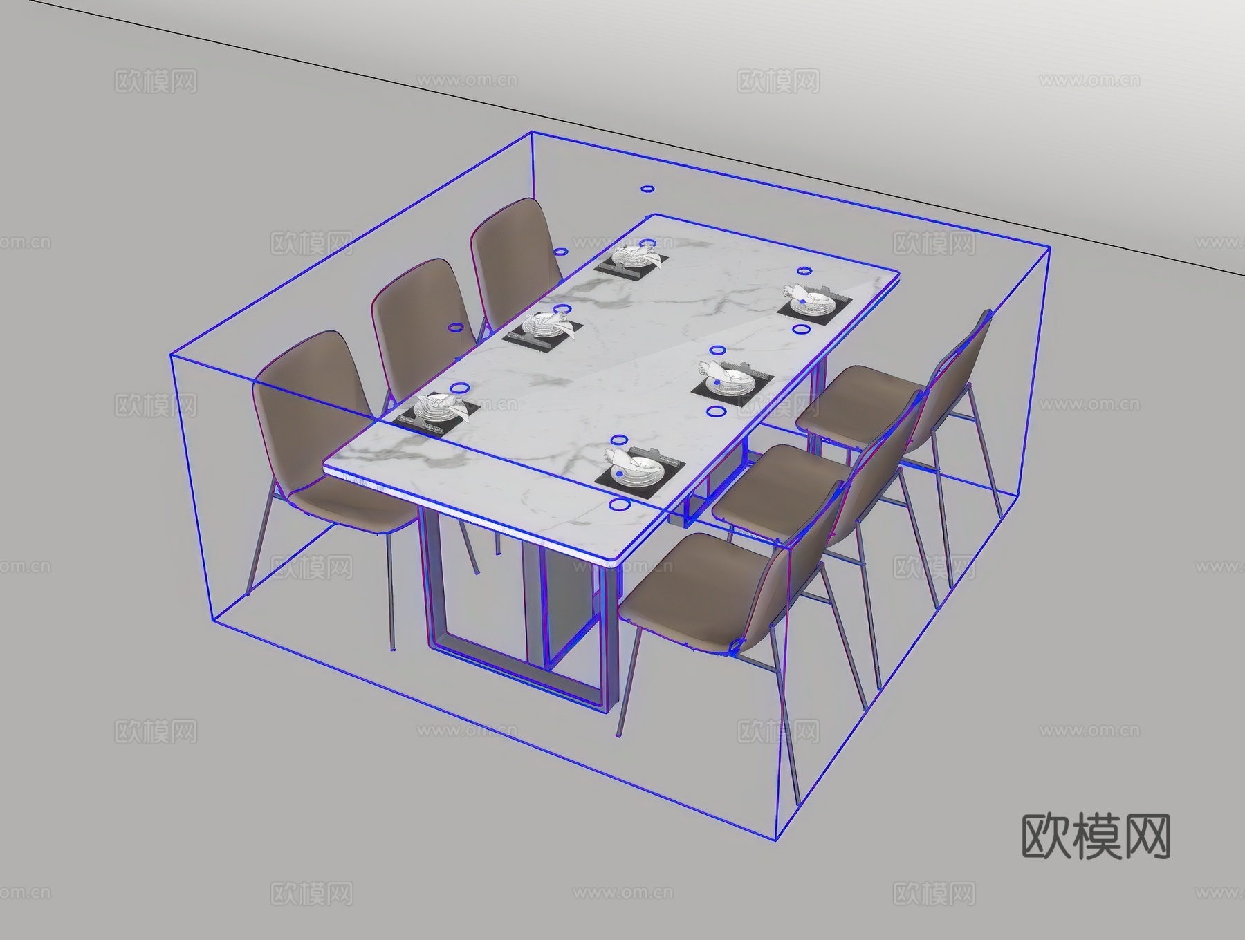 休闲桌椅su模型
