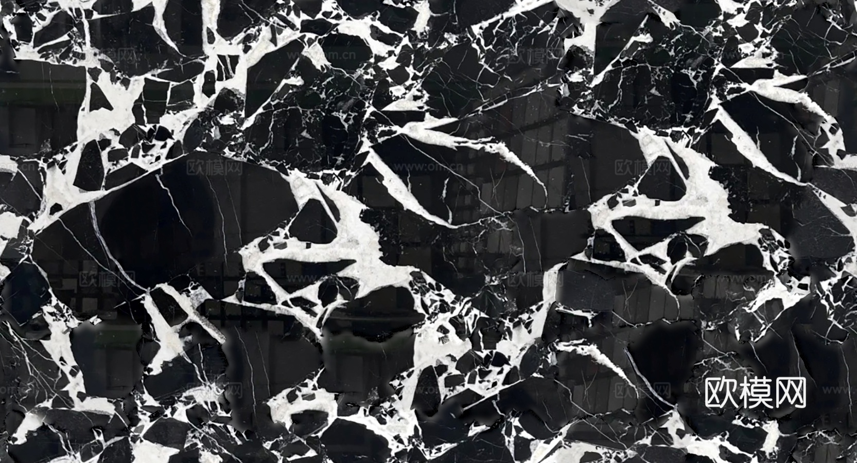 现代极简无缝宝格丽黑白奢石大理石