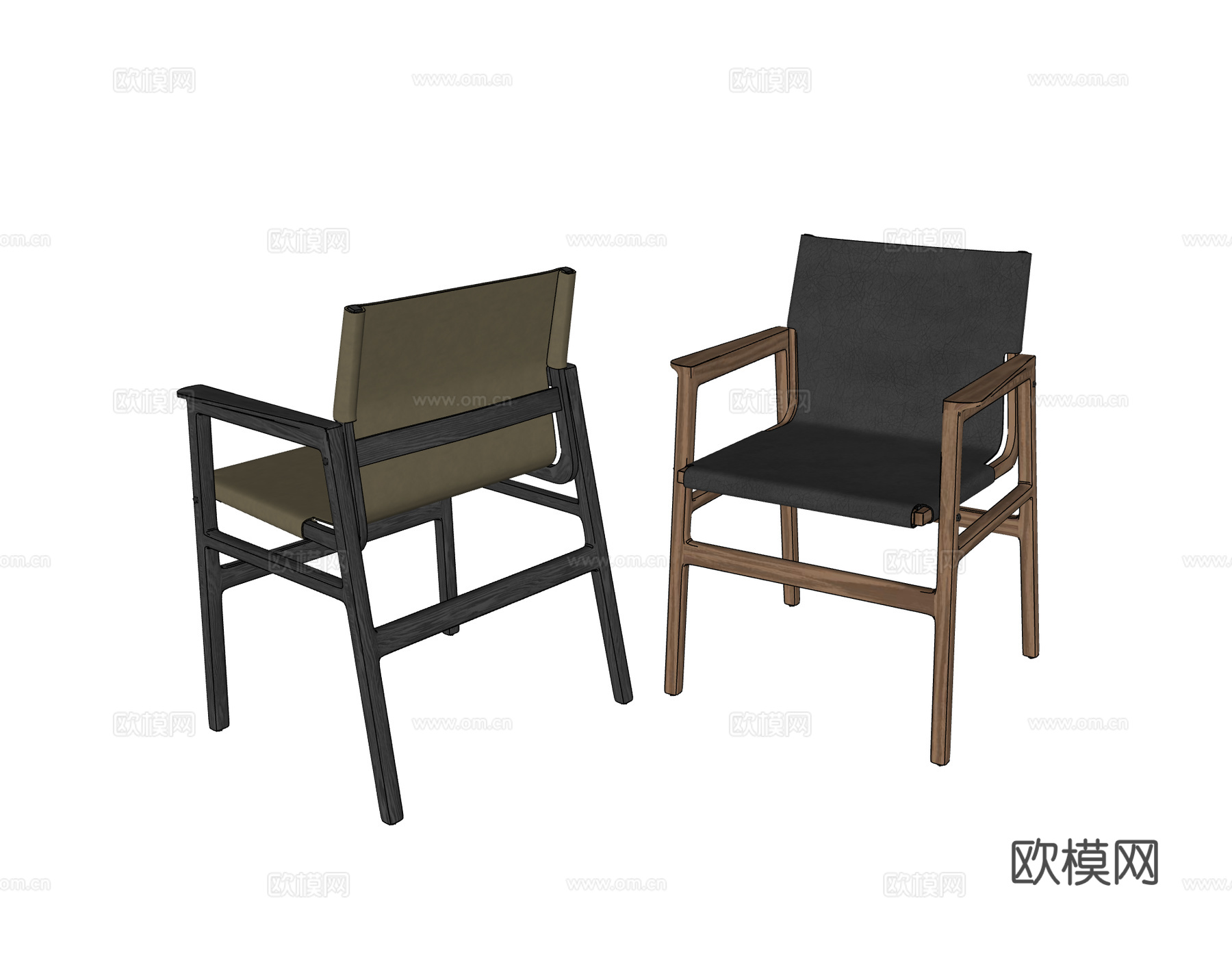 POLIFORM 现代餐椅组合 单椅 休闲椅 扶手椅 木椅su模型