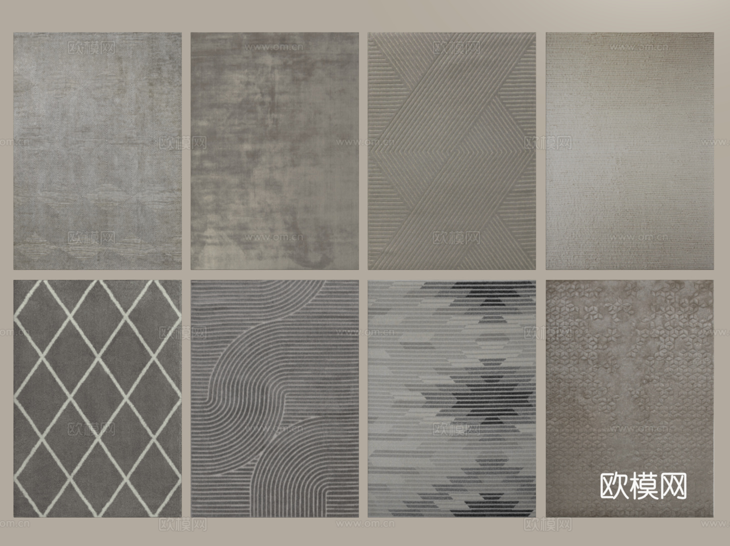 现代简约地毯 方形地毯 布艺地毯 客厅地毯 艺术地毯su模型