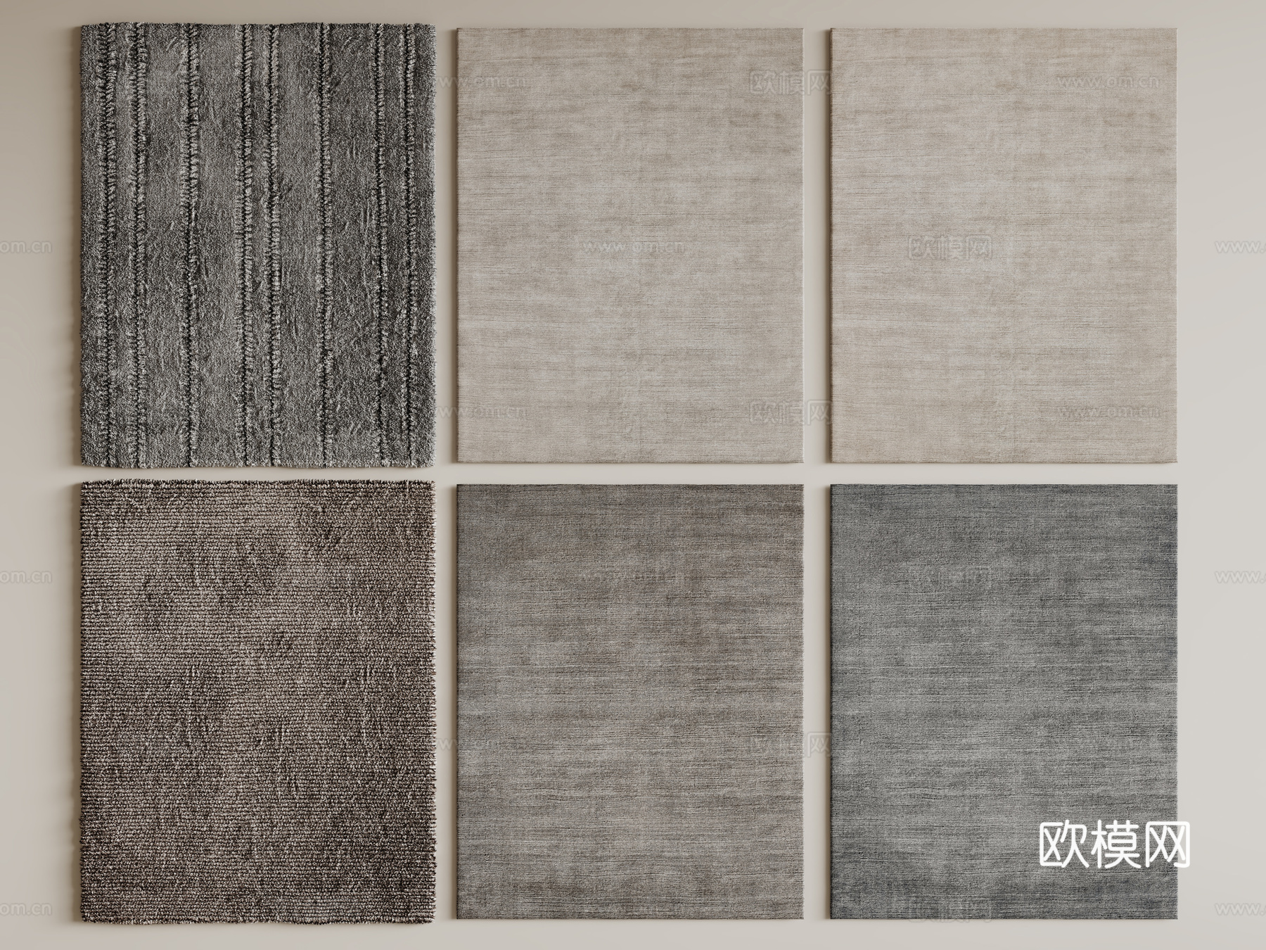 现代简约地毯 方形地毯 布艺地毯 客厅地毯 艺术地毯3d模型下载