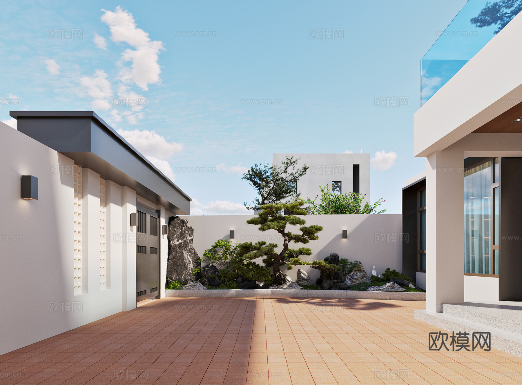 现代花园  景观小品3d模型下载