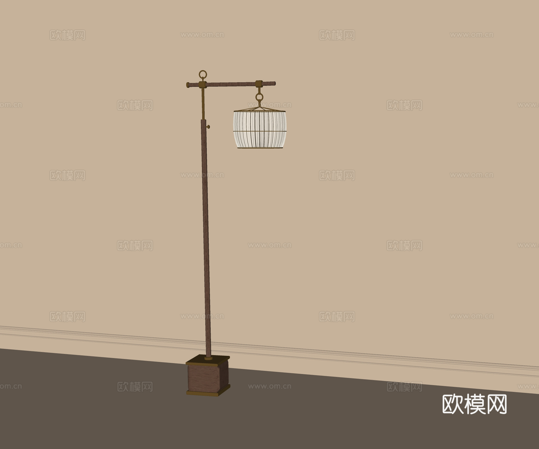 新中式落地灯su模型