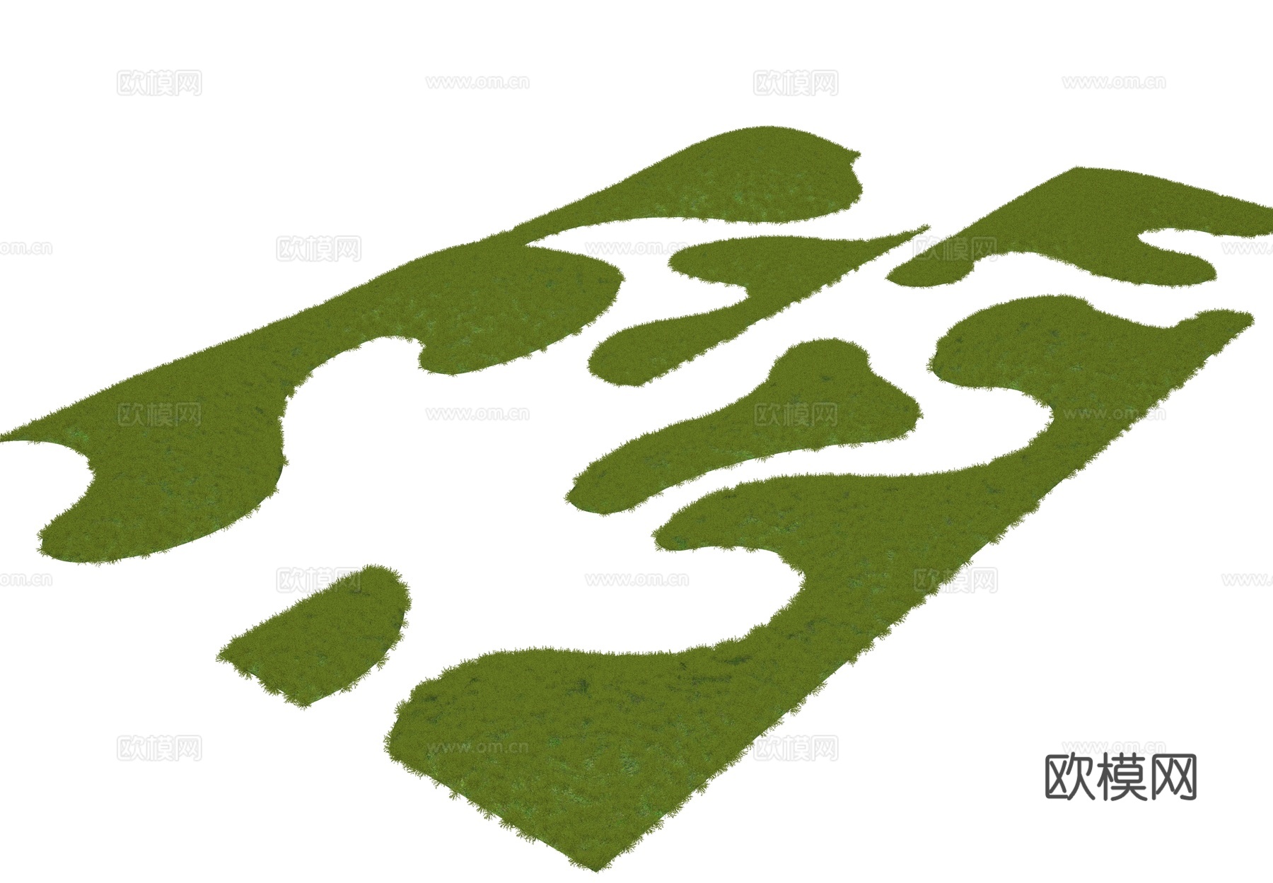 微地形 庭院微地形 新中式庭院 草坡 庭院景观 绿岛su模型