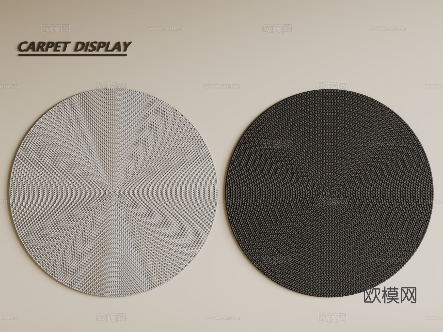 中古坐垫 侘寂坐垫 禅意坐垫 圆形地毯su模型