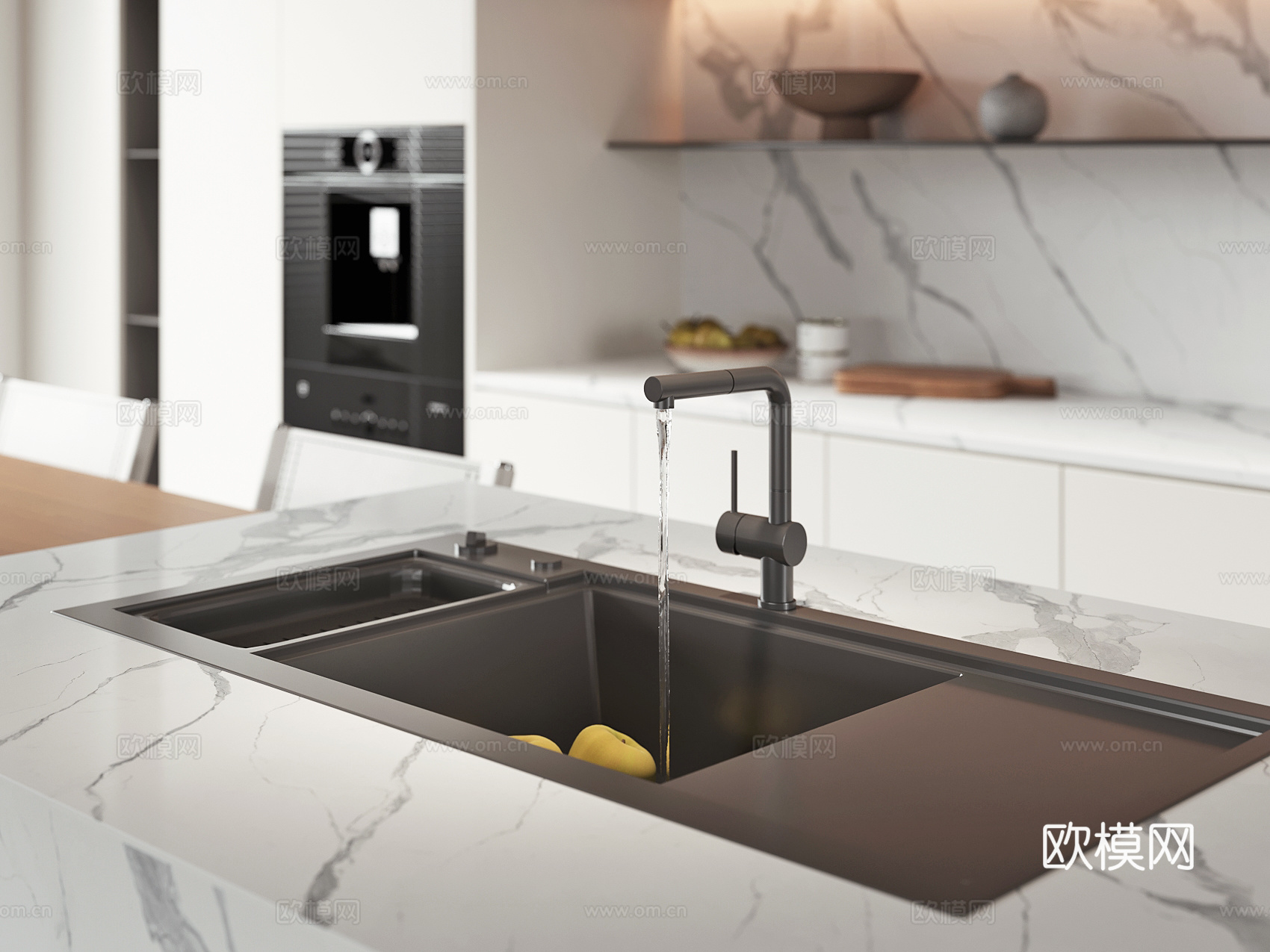 现代水槽龙头su模型