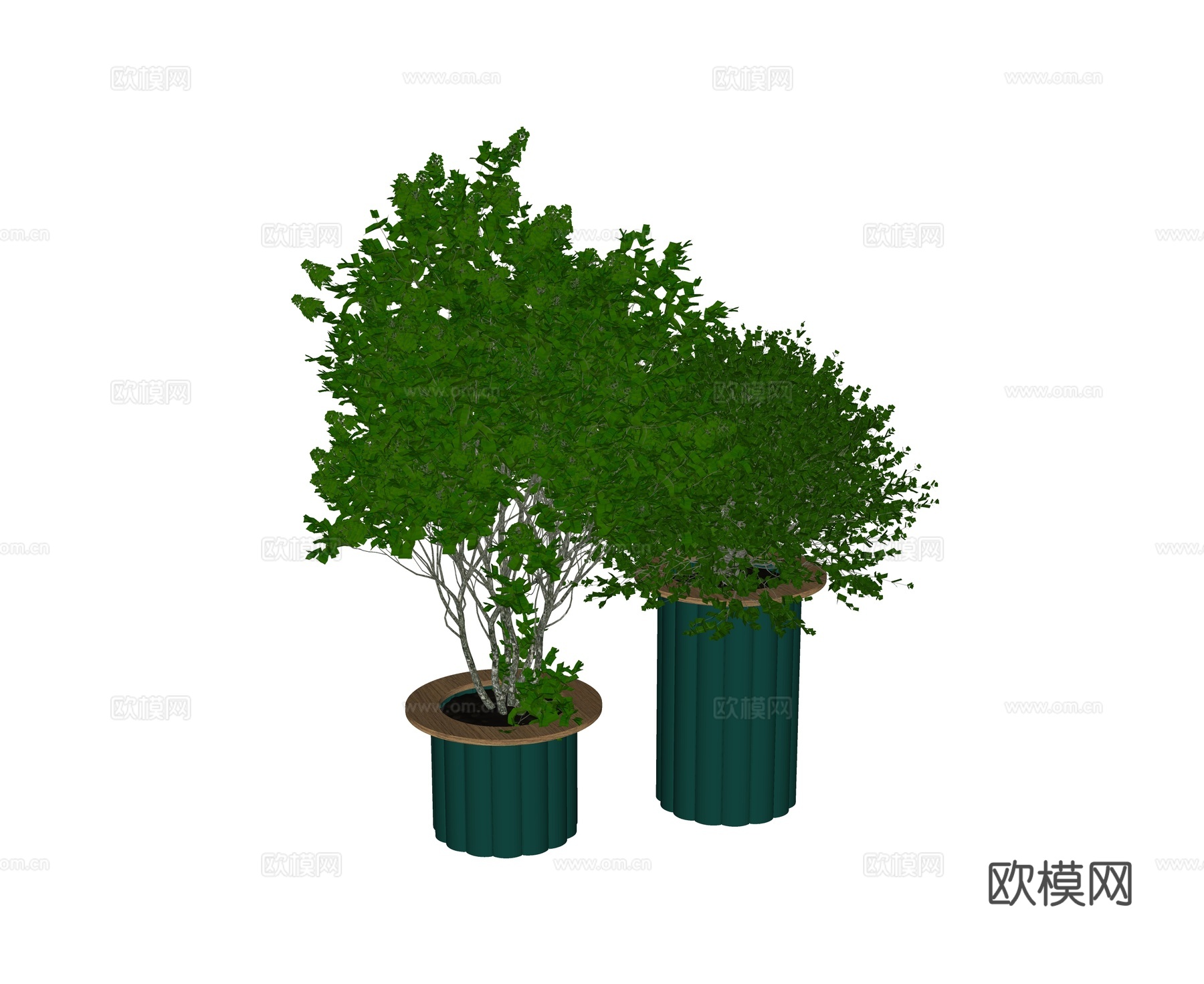 kun 绿植花器 花箱 花盆su模型