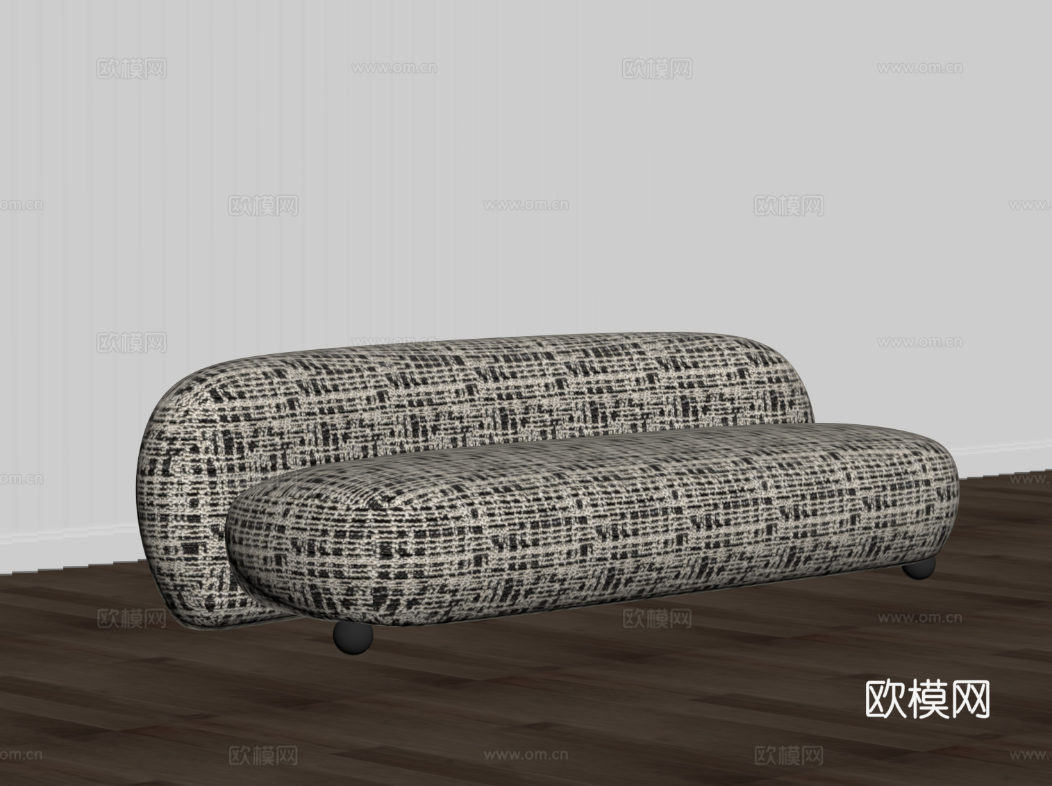 现代布艺沙发 休闲沙发su模型