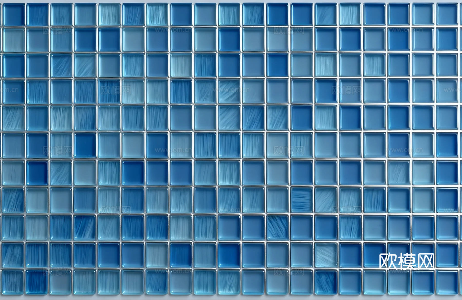 现代简约 蓝色玻璃马赛克 蓝色泳池马赛克 蓝丝绒纹马赛克