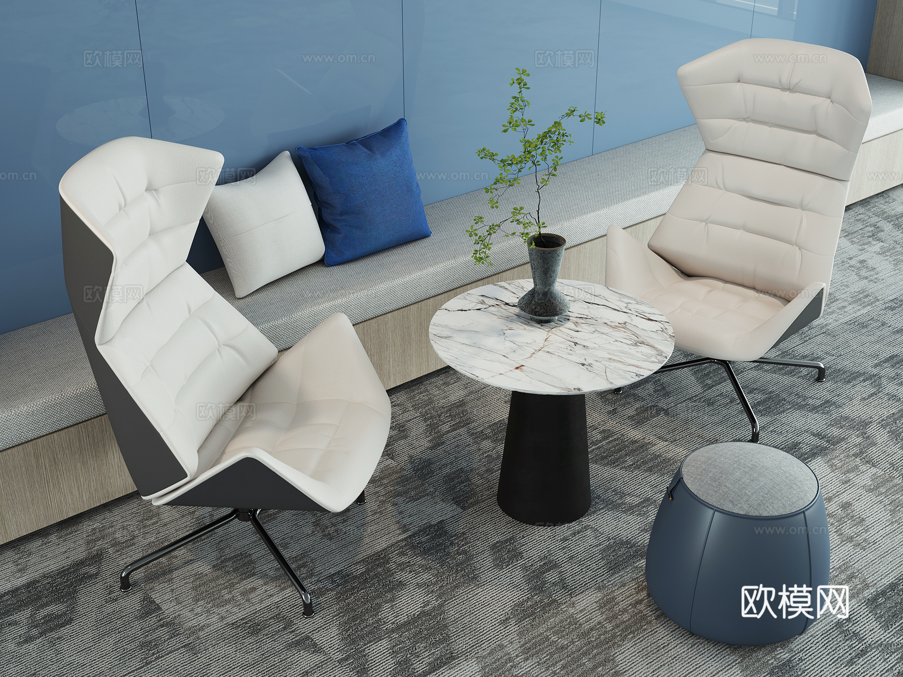 现代休闲办公椅3d模型下载