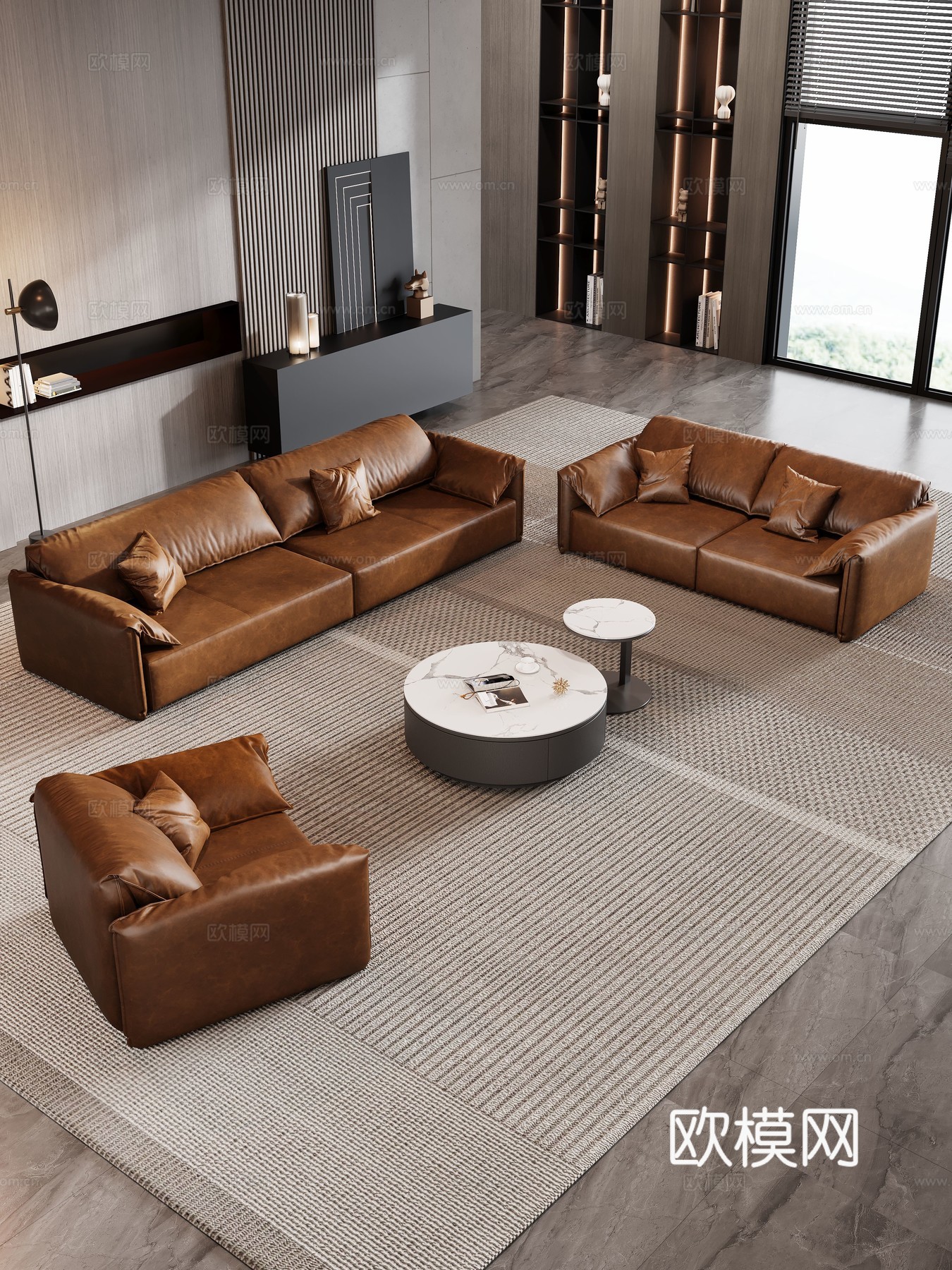 现代办公沙发茶几组合 办公沙发 办公组合沙发 接待沙发3d模型下载