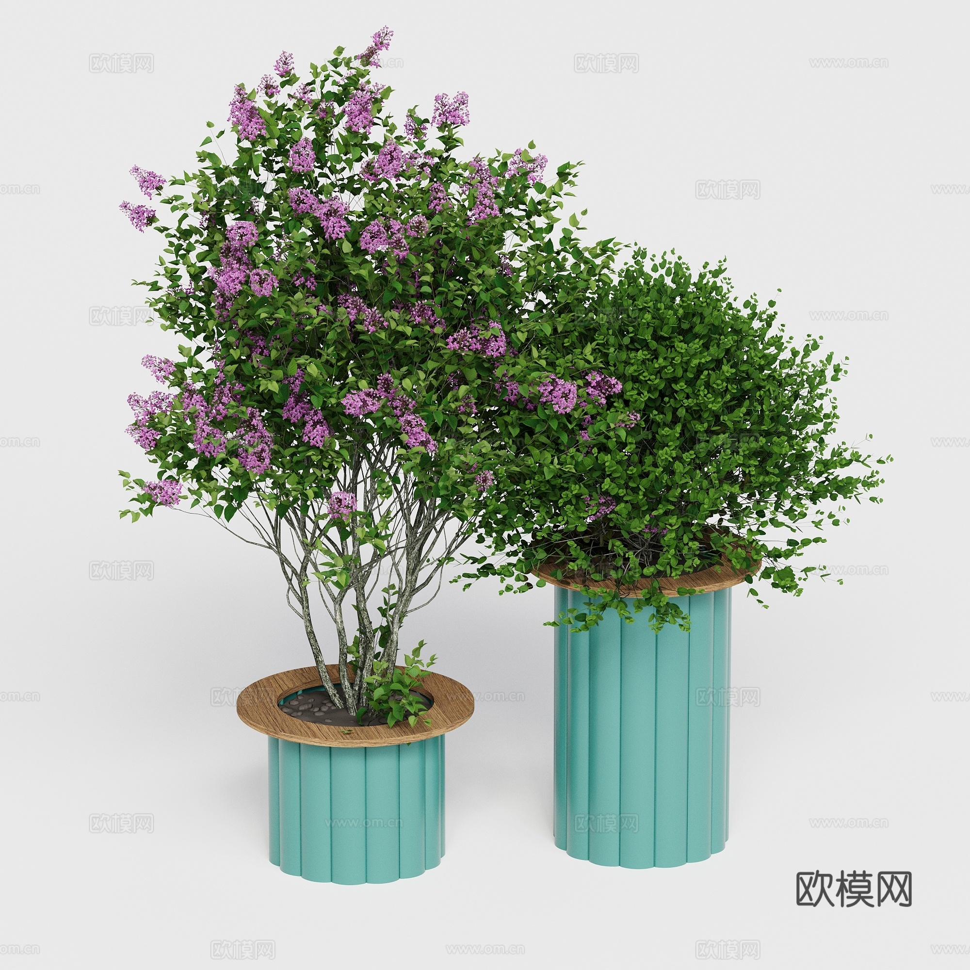 kun 绿植花器 花箱 花盆组合3d模型下载