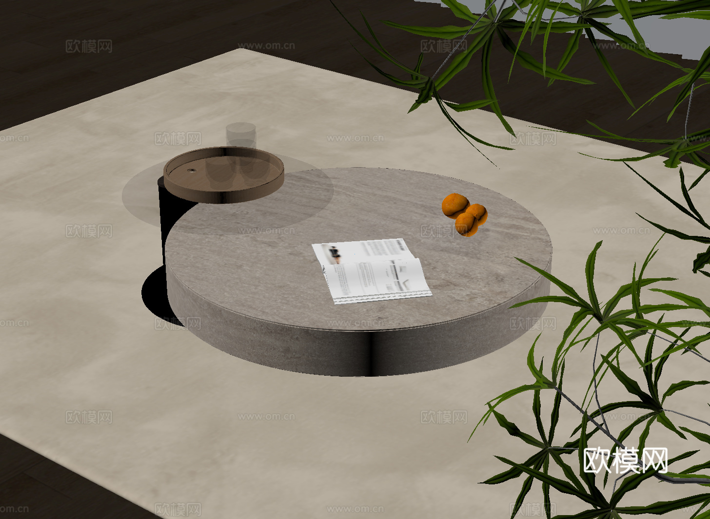 现代简约茶几 子母几su模型