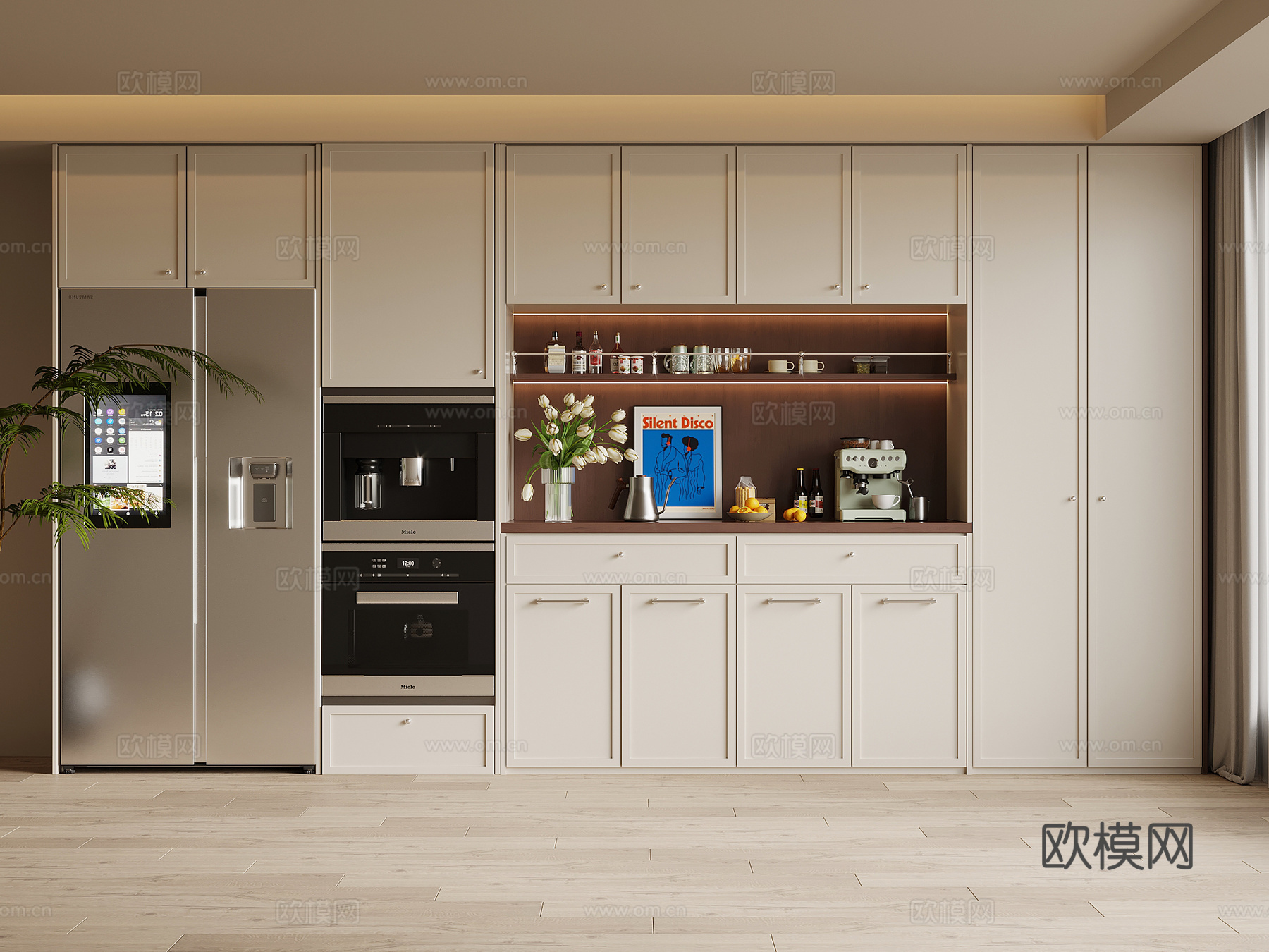 中古风酒柜 餐边柜3d模型下载