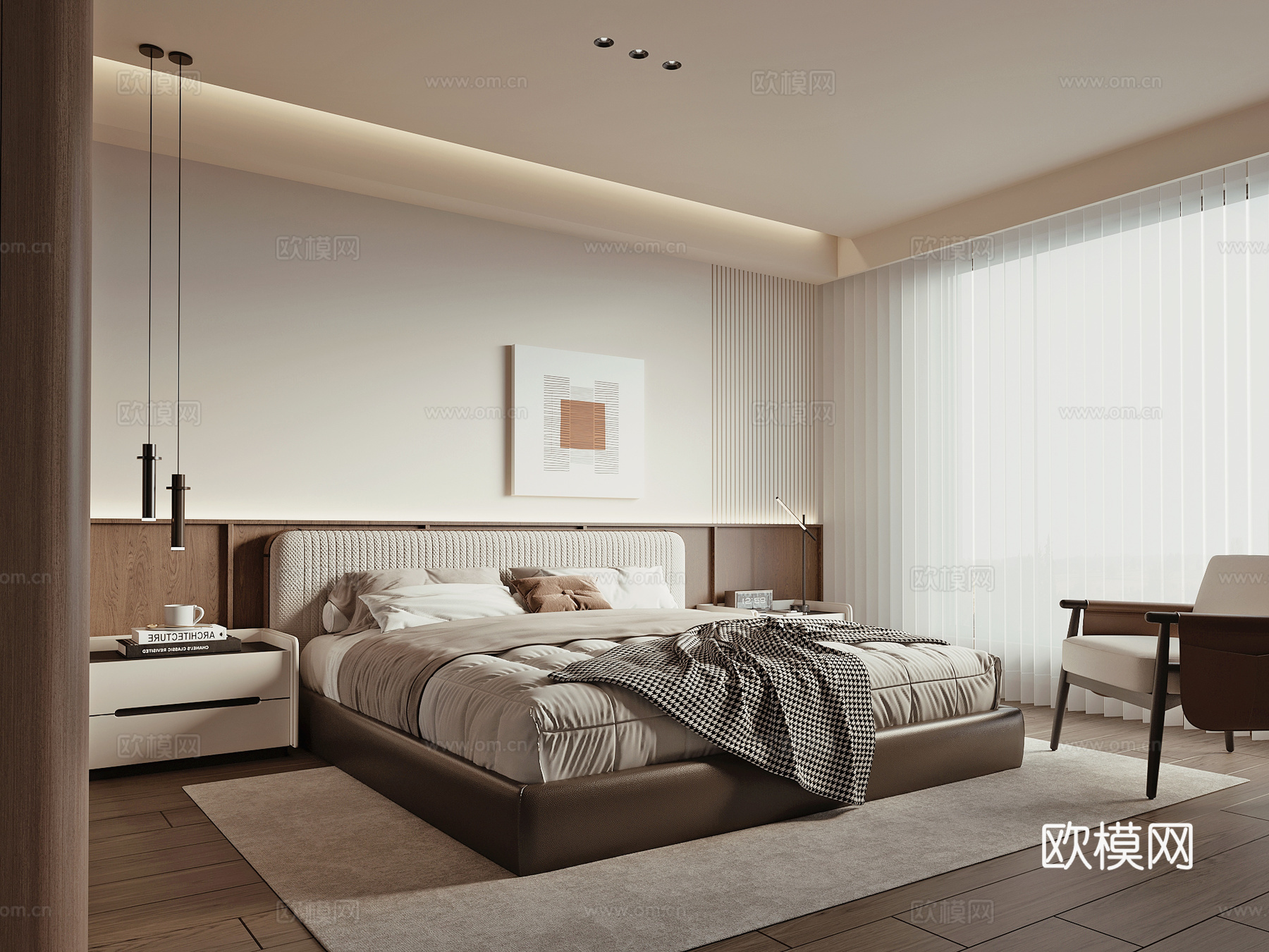 现代卧室su模型