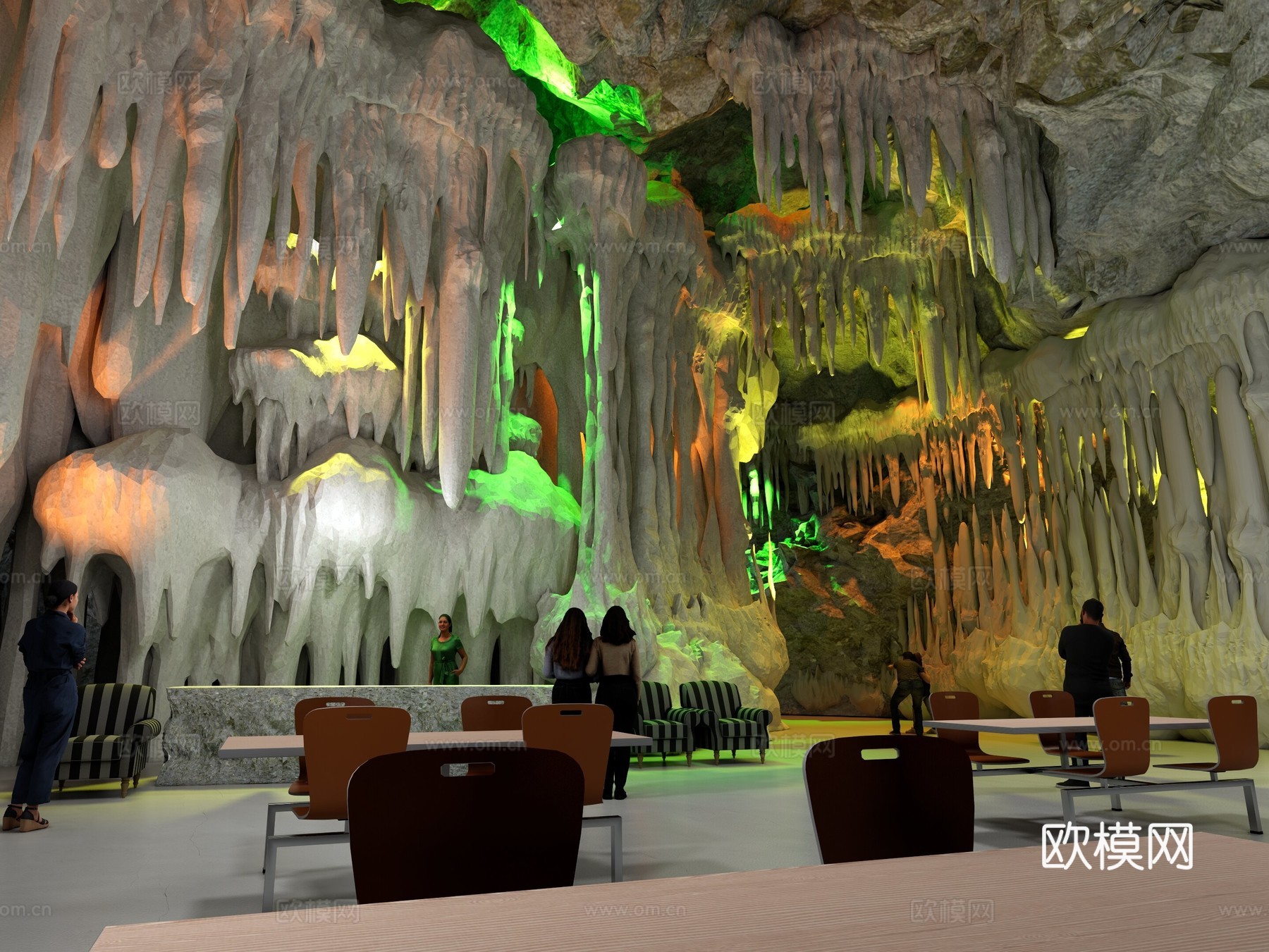 山洞 钟乳石 装饰 娱乐 场地su模型下载（渲染图1）