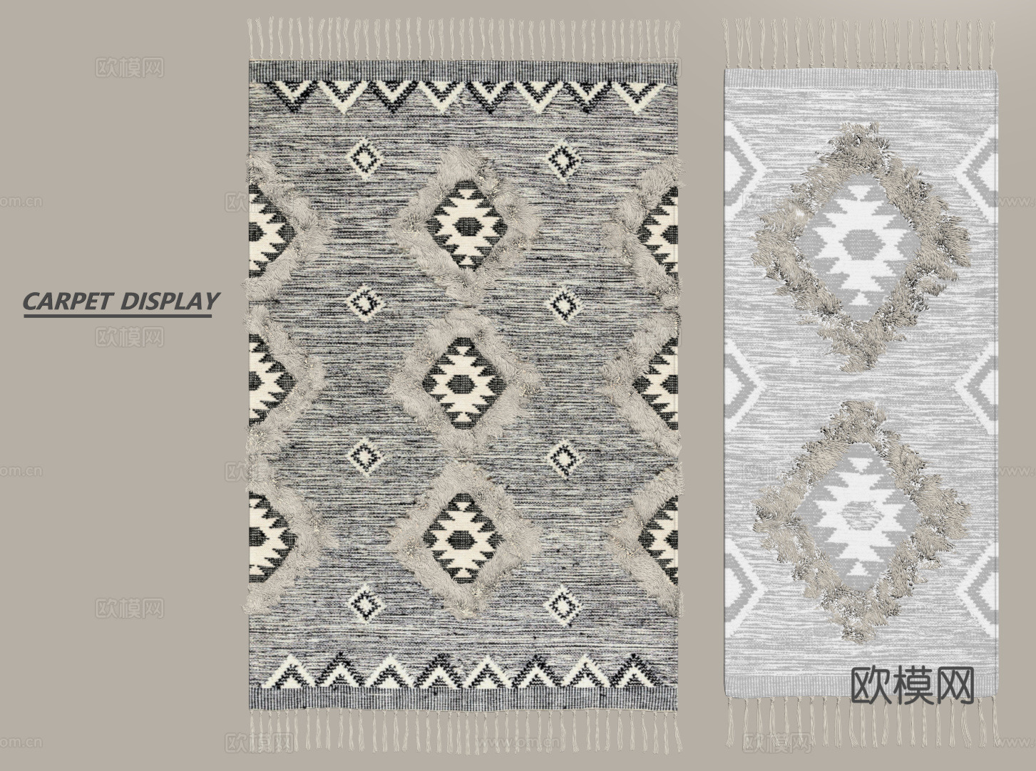 侘寂地毯 方形地毯 粗布地毯 客厅地毯 奶油地毯su模型