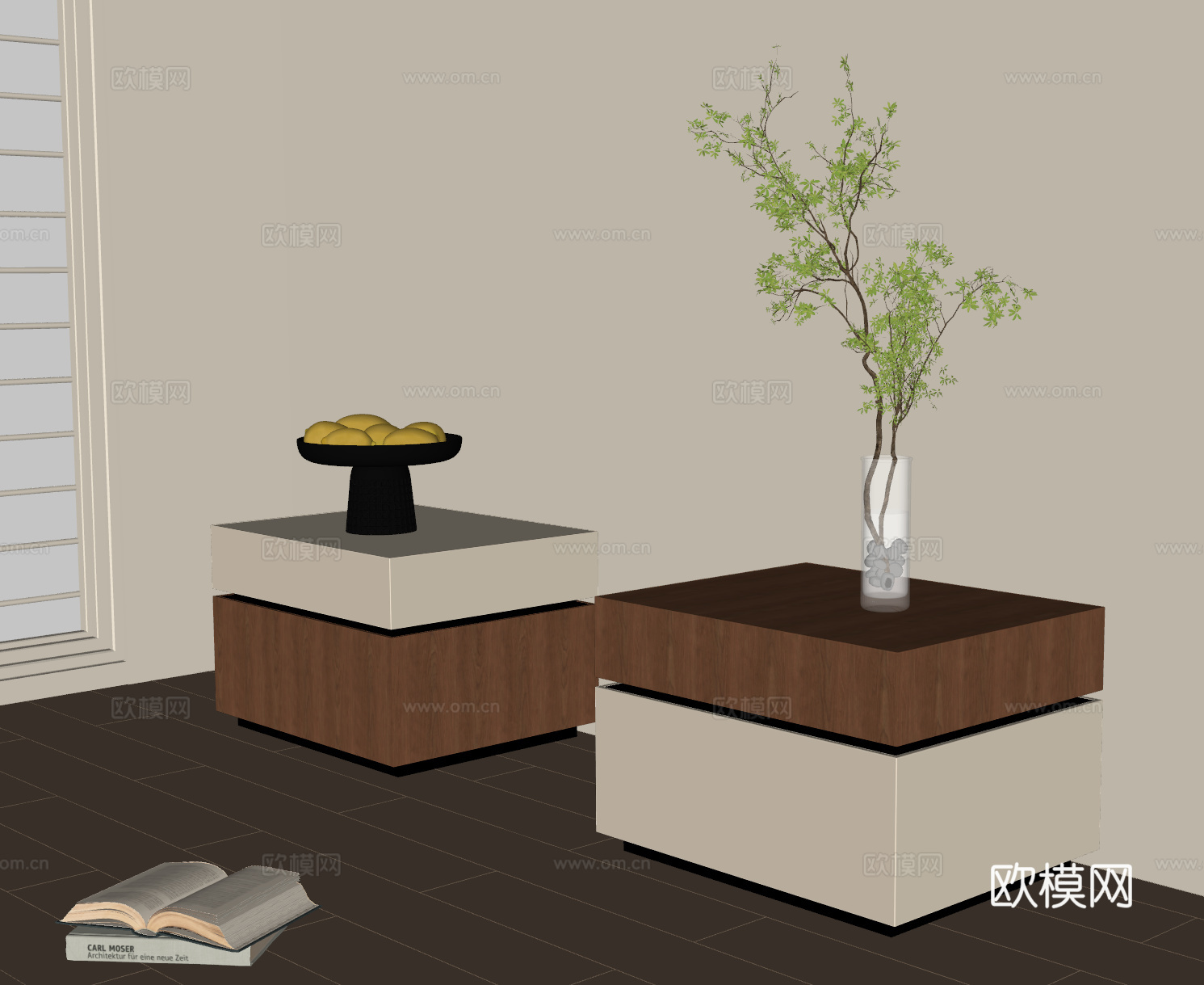 中古床头柜su模型