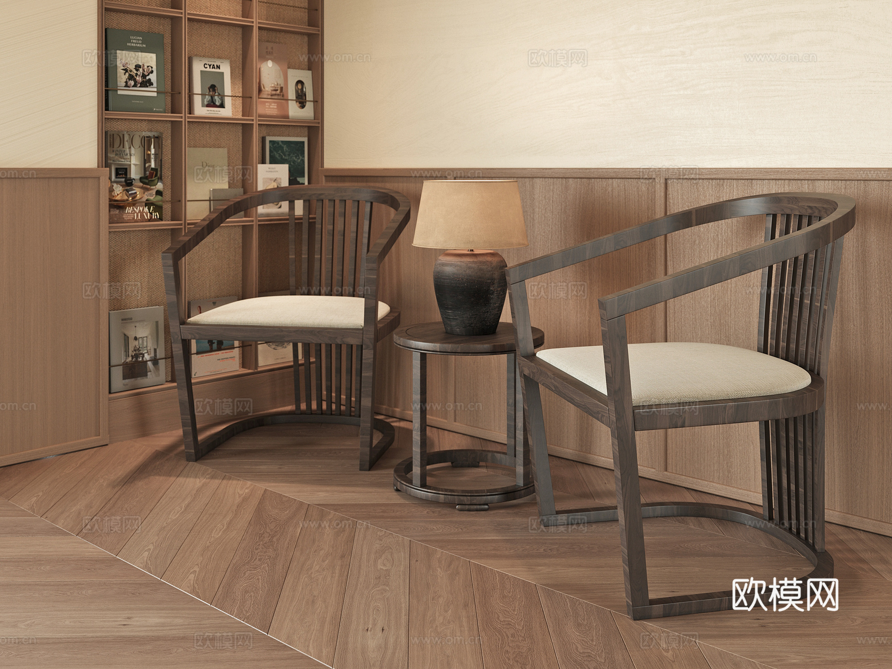 新中式椅子su模型