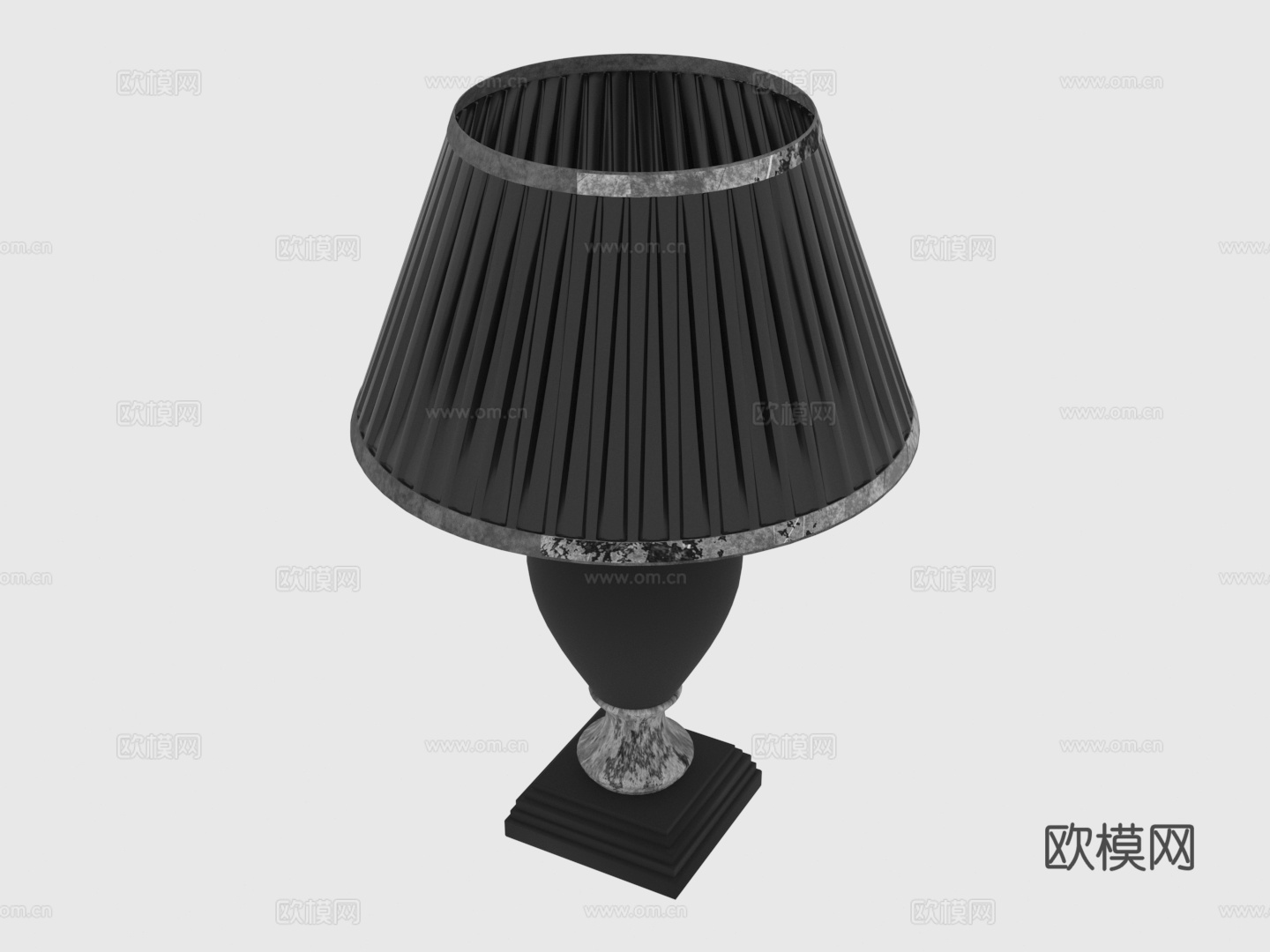 台灯 褶皱灯罩3d模型下载（渲染图1）