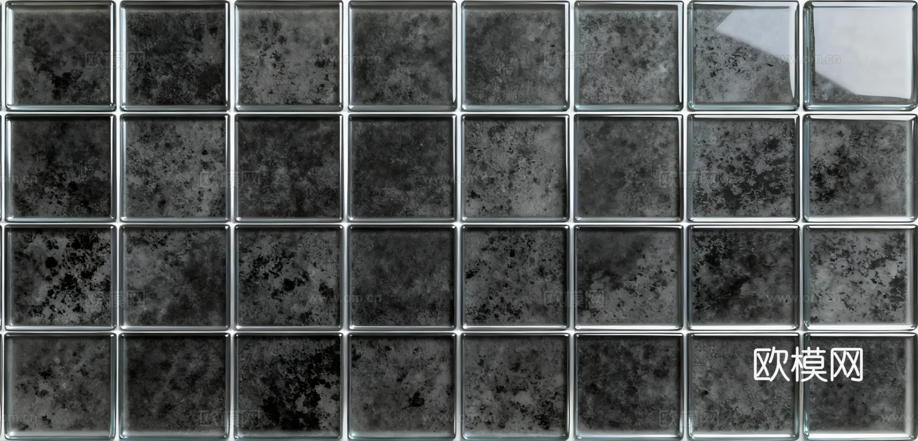 现代简约 黑色玻璃马赛克 黑色泳池马赛克 黑烟熏纹马赛克