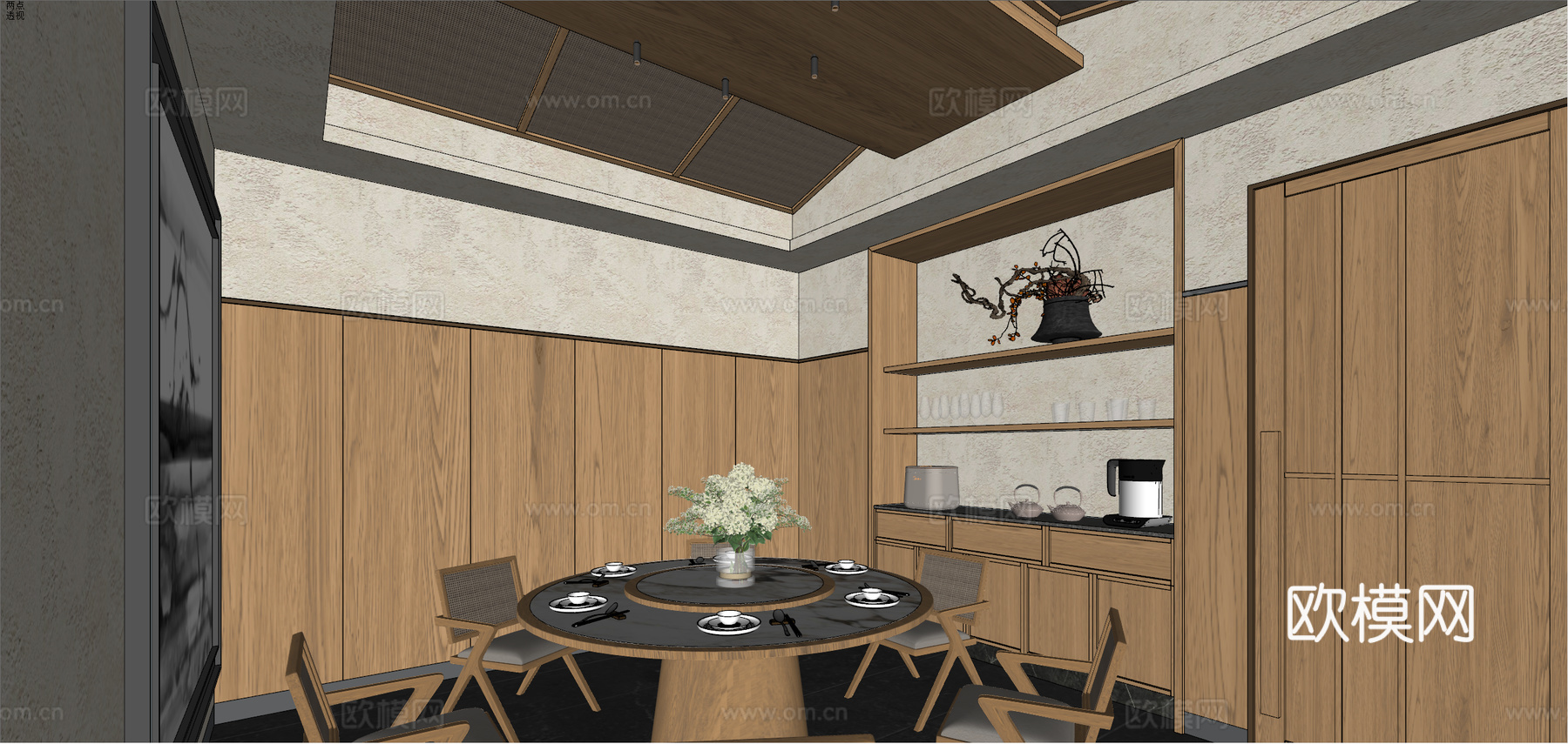 川菜包间su模型下载（渲染图4）