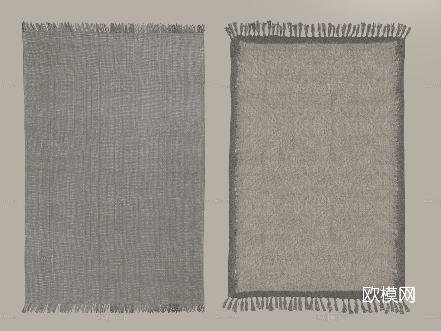 侘寂地毯 方形地毯 粗布地毯 客厅地毯 奶油地毯su模型