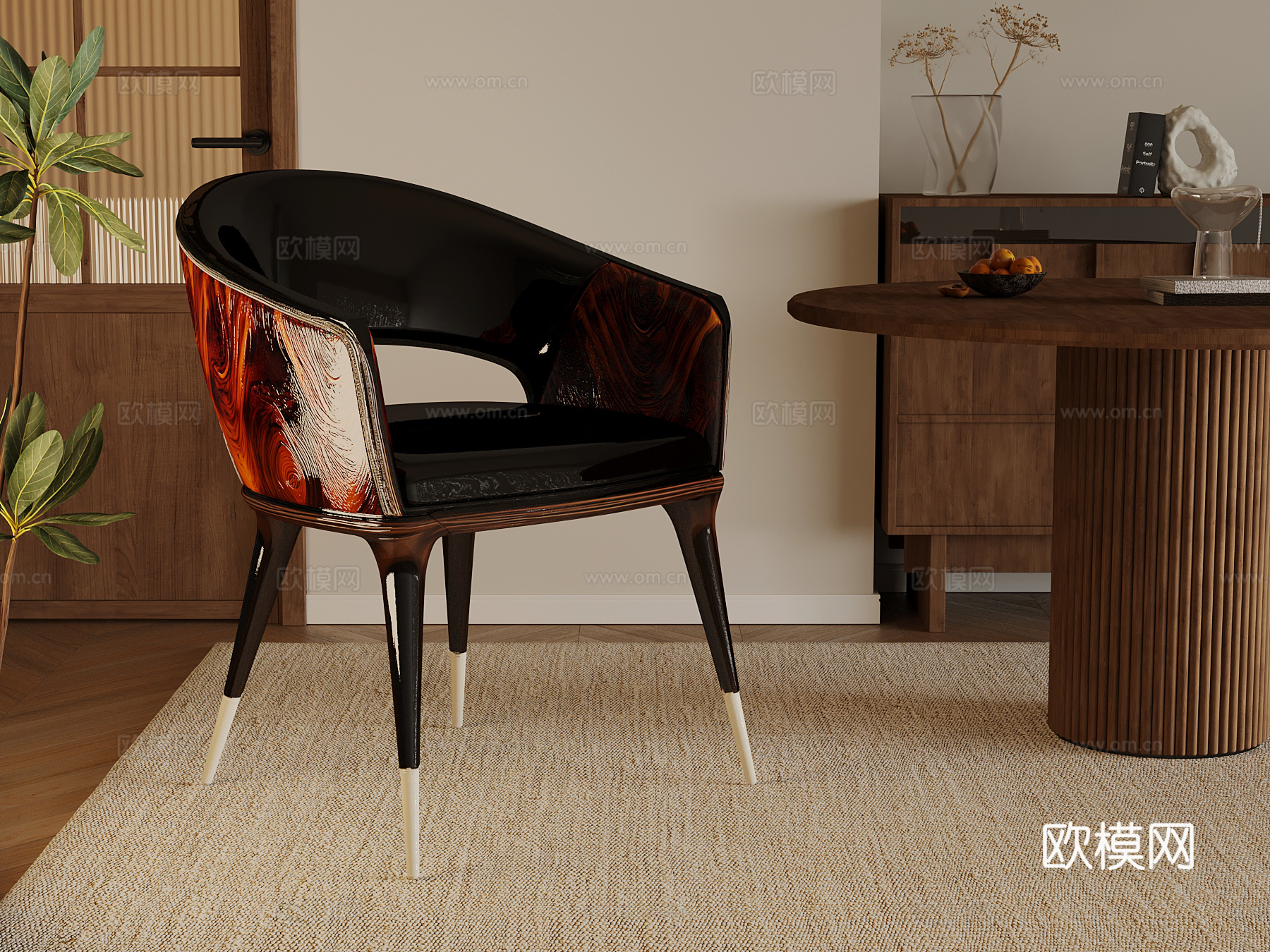 现代餐椅 休闲椅su模型