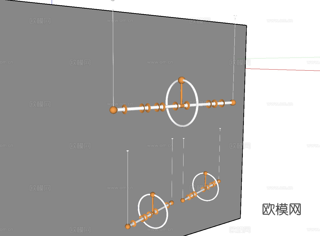 现代新中式吊灯组合su模型