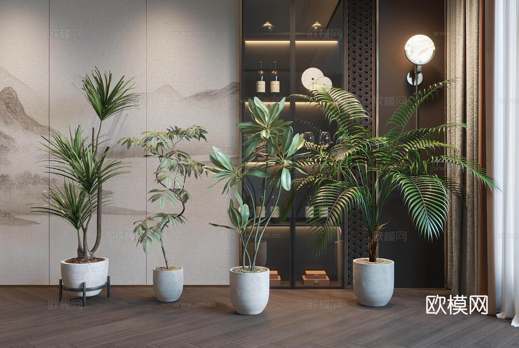 现代绿植盆栽su模型