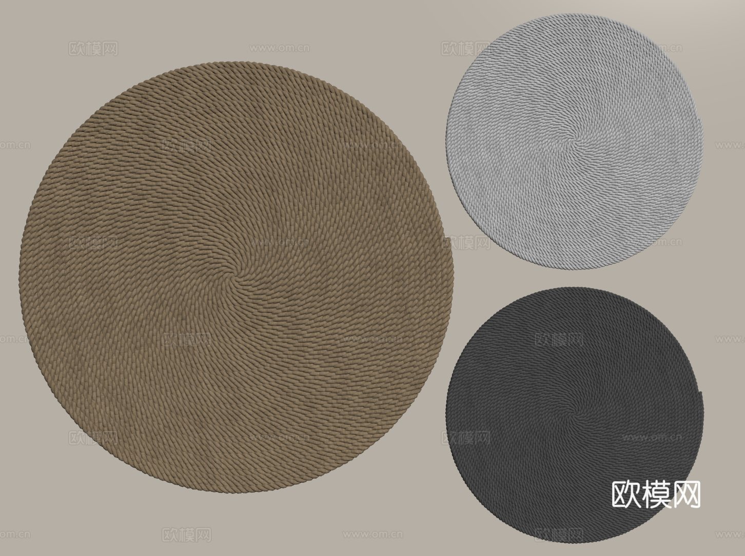 中古坐垫 侘寂坐垫 禅意坐垫 圆形地毯su模型