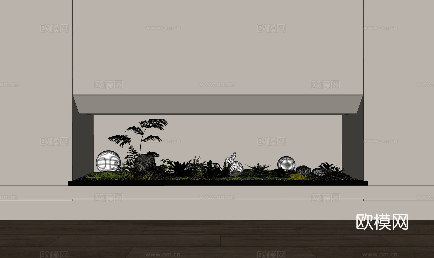 花镜 小品 绿化 微景观 造景 组团 景观su模型