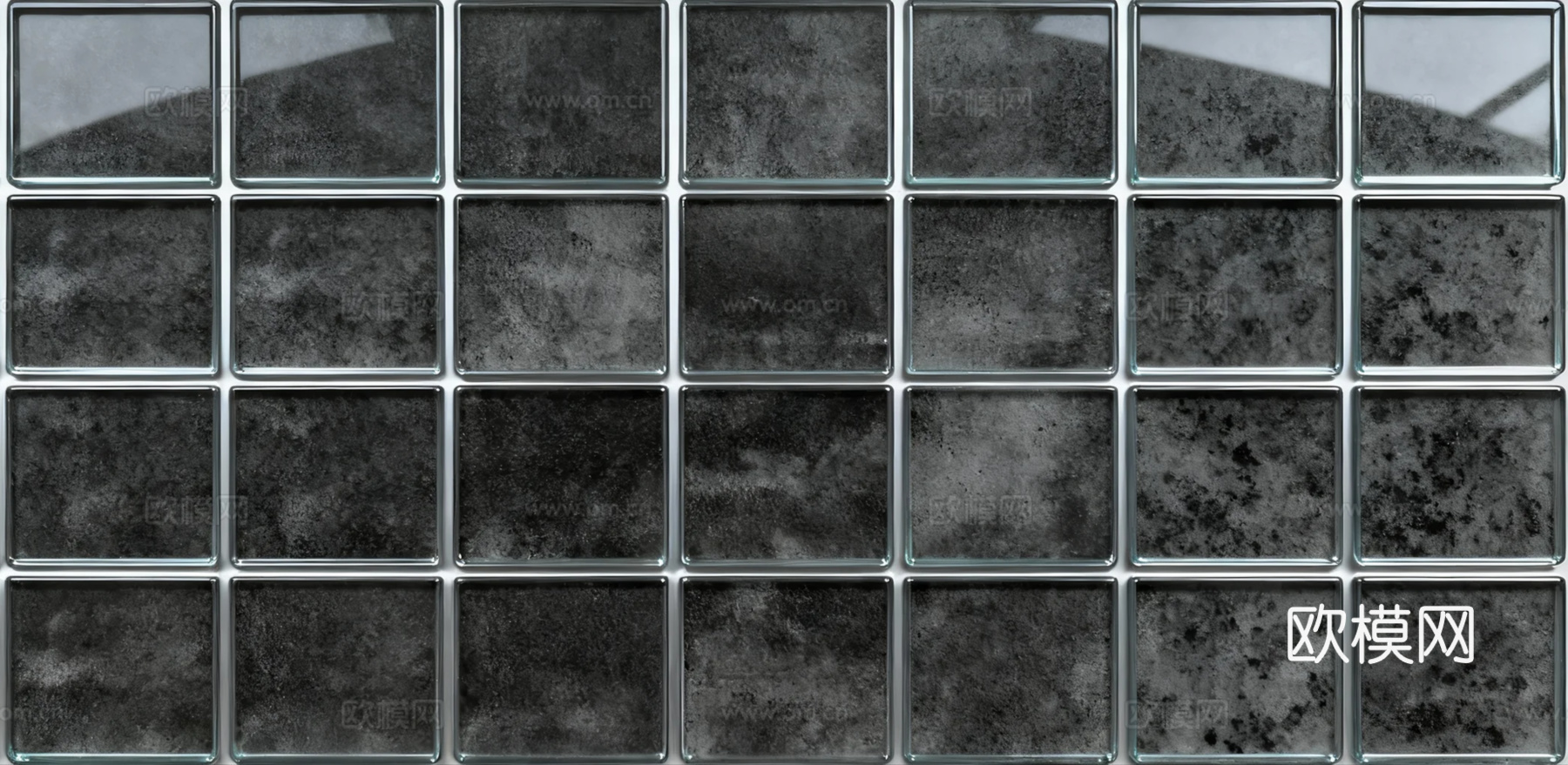 现代简约 黑色玻璃马赛克 黑色泳池马赛克 黑烟熏纹马赛克