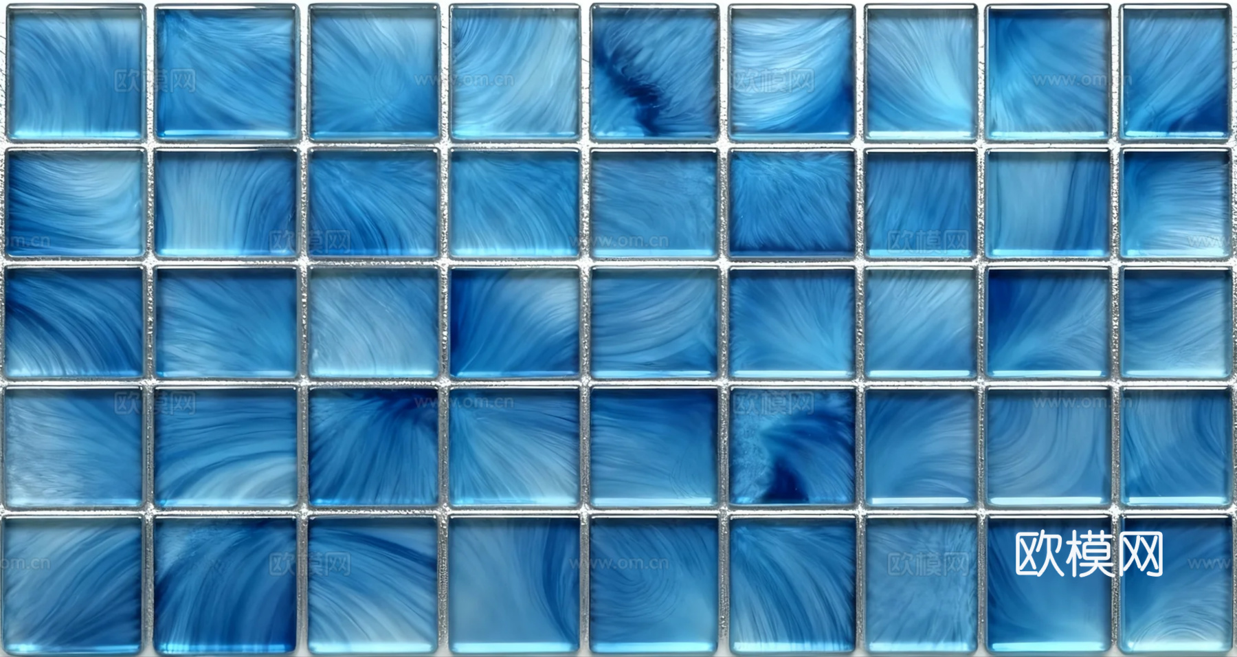 现代简约 蓝色玻璃马赛克 蓝色泳池马赛克 蓝丝绒纹马赛克