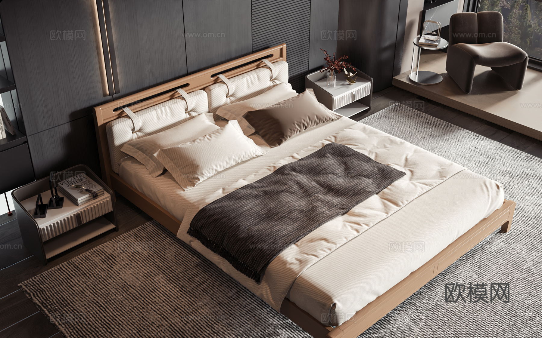 现代风格商品床3d模型下载