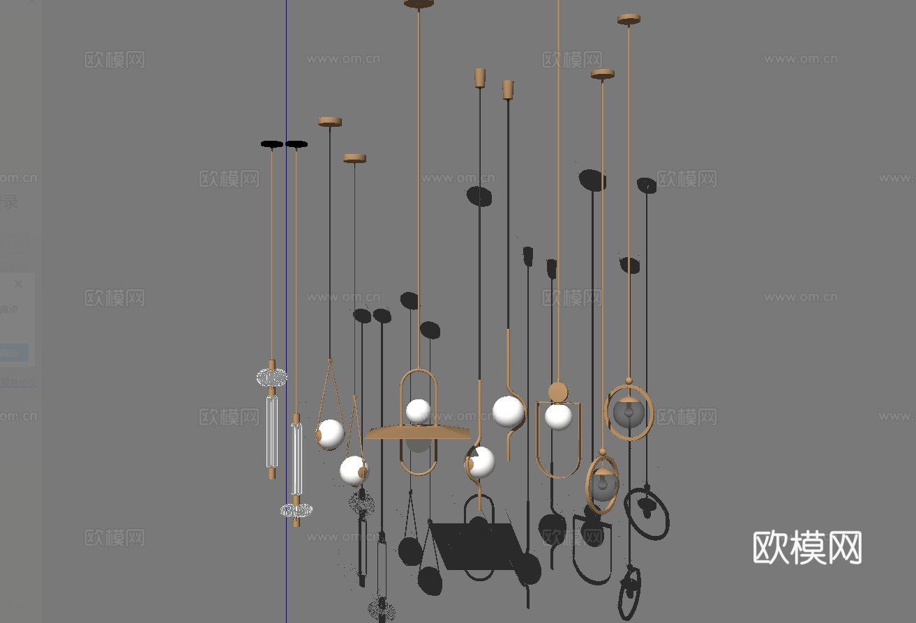现代吊灯组合su模型