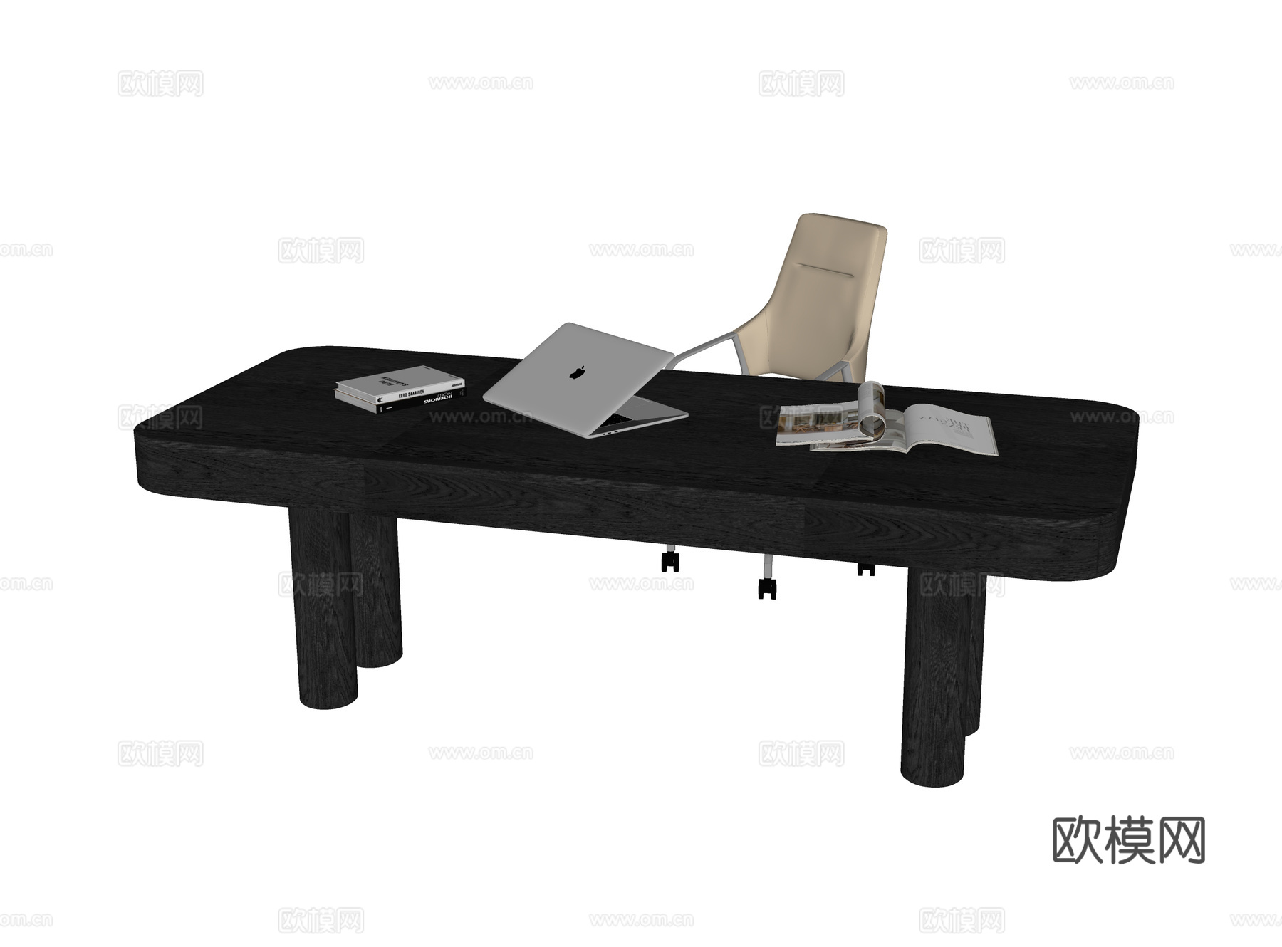 现代书桌椅 书桌 书椅su模型